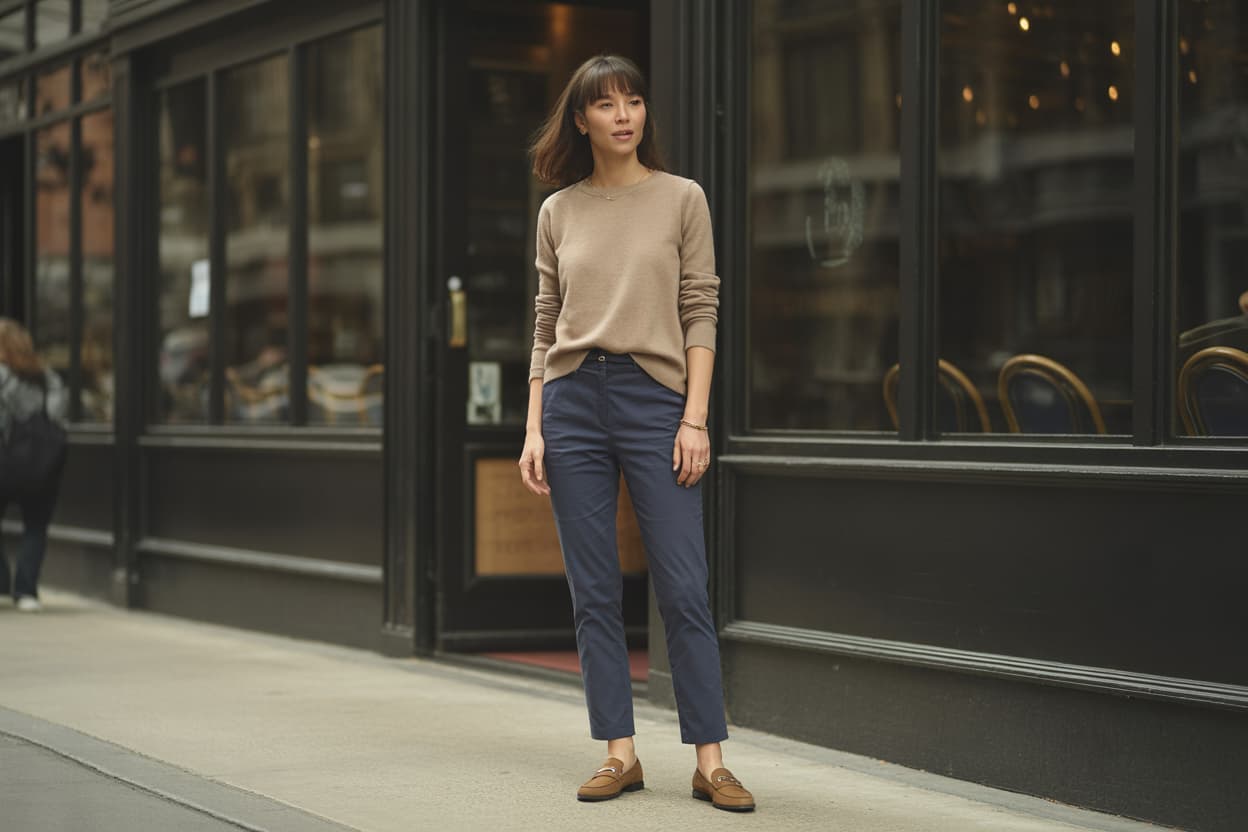 Günlük Şıklıkta Lacivert Kumaş Pantolon