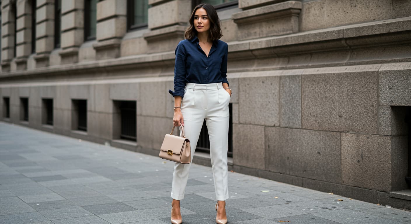 Günlük Lacivert Gömlek Kombinleri