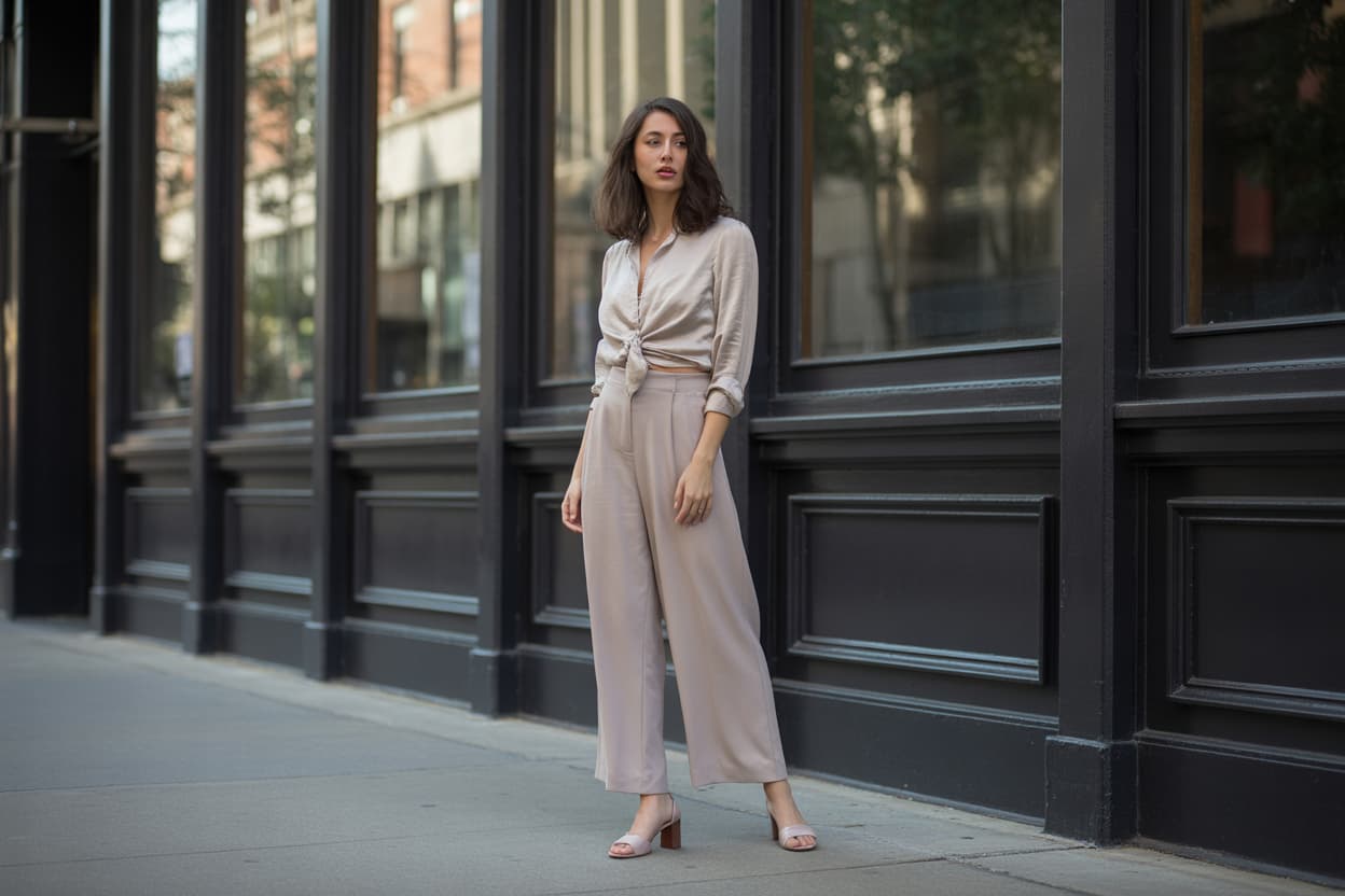 Siyah Palazzo Pantolon Kombinleri