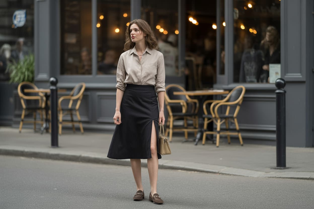 Doku Oyunları ile Karakter Yaratın: Siyah Uzun Deri Etek Kombinleri