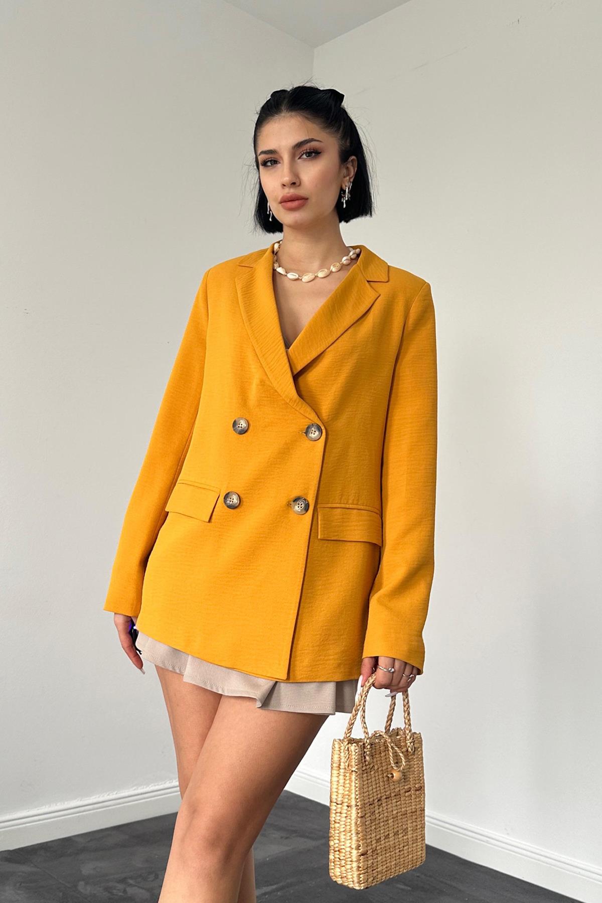 Blazer Ceket - Hardal