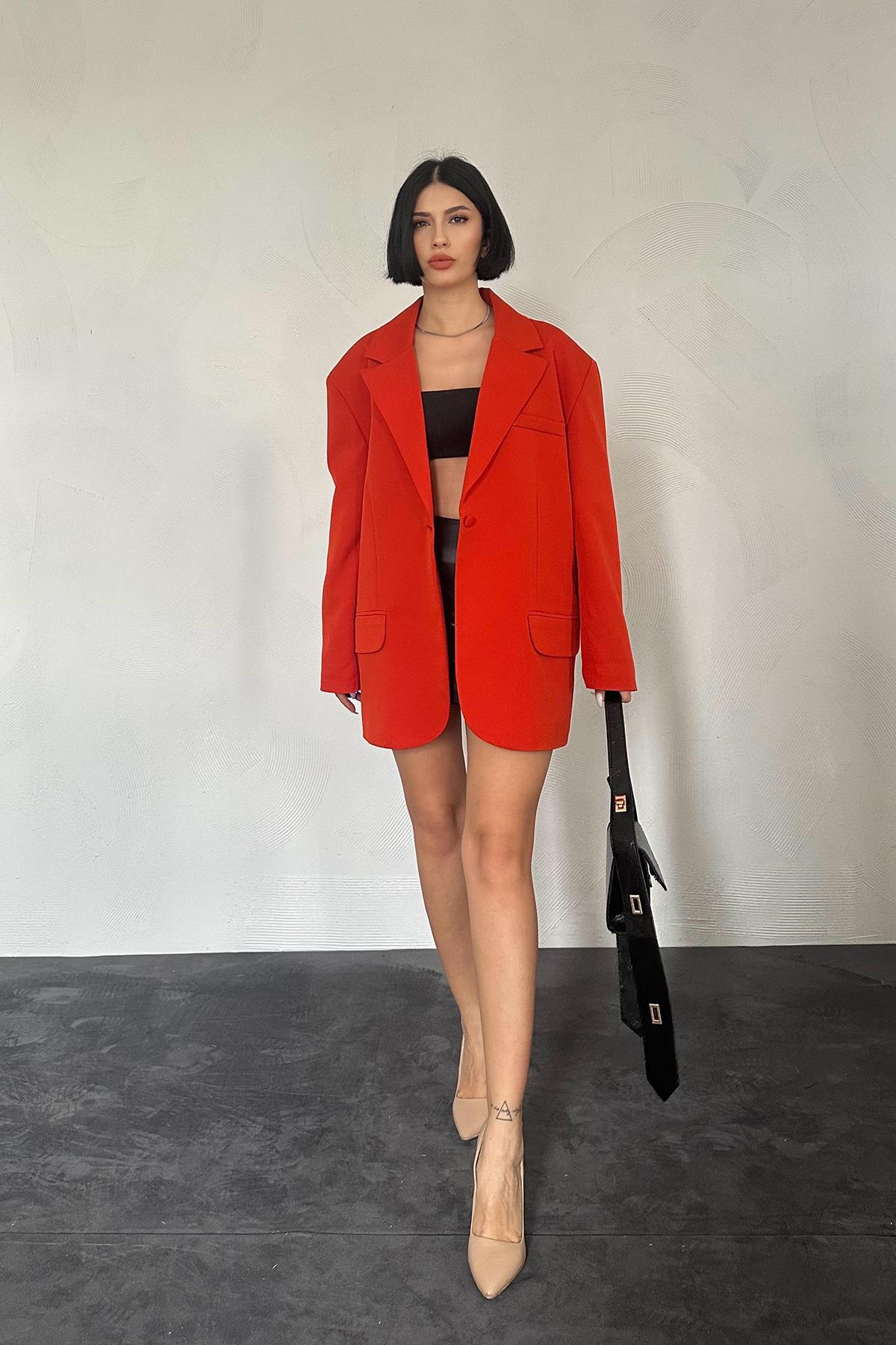 Blazer Ceket - Koral