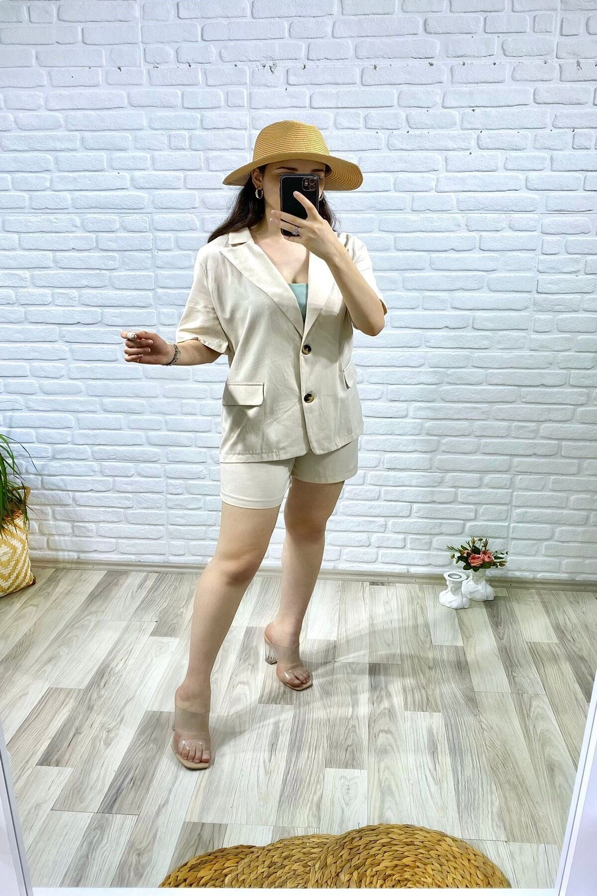 ELBEE Ceket ve Şort Takım - Bej