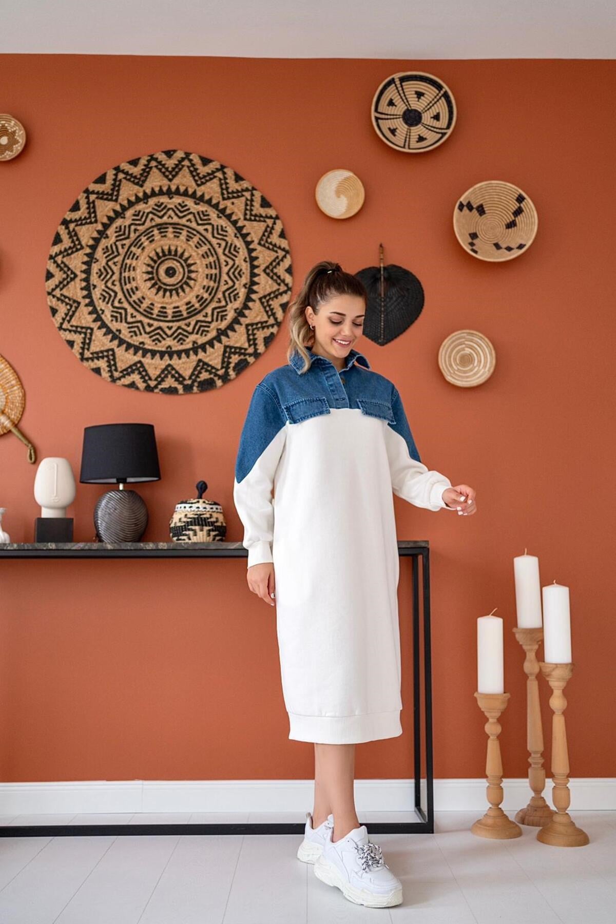 ELBEE Kot Elbise - Mavi