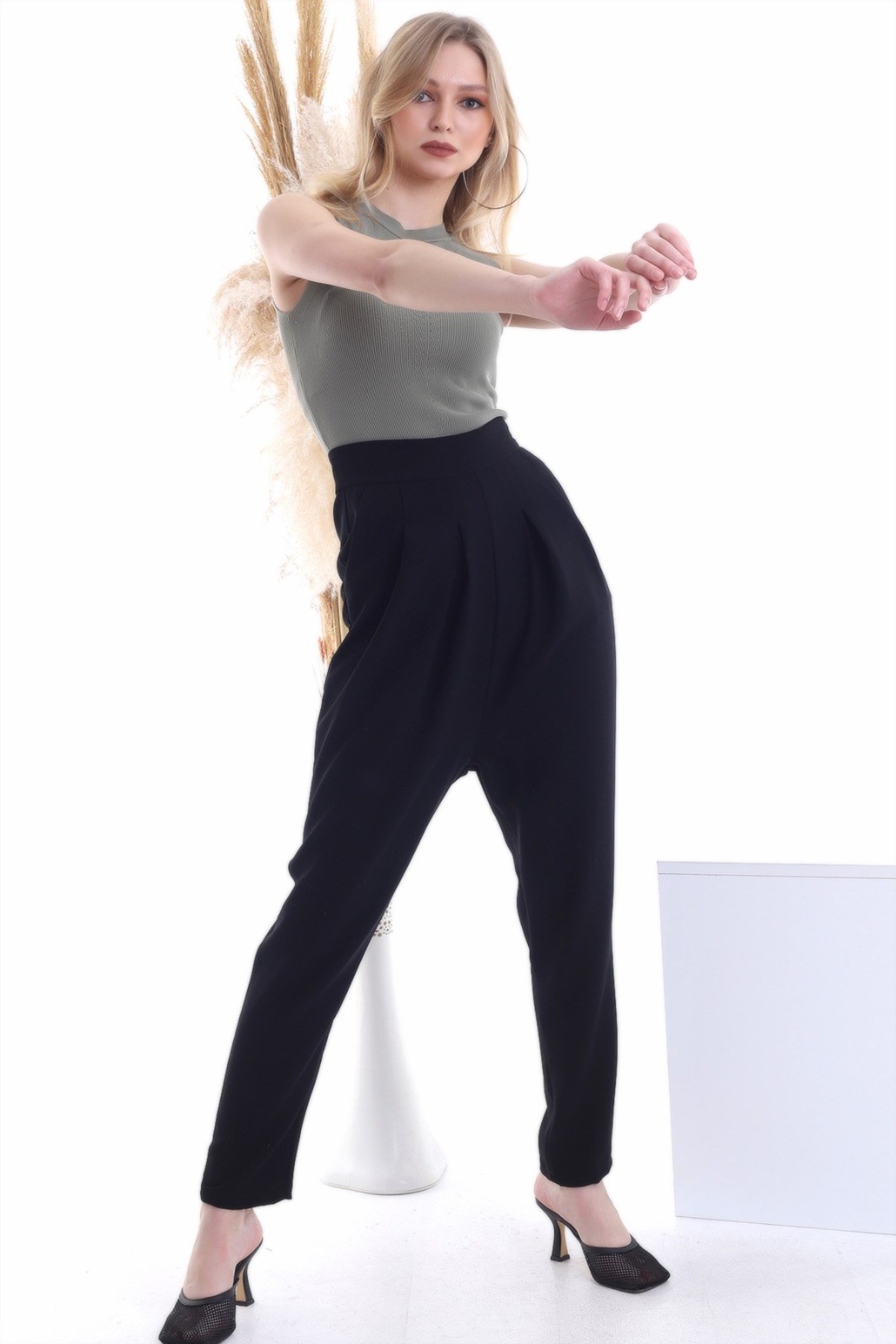 ELBEE Şalvar Stil Pantolon - Siyah