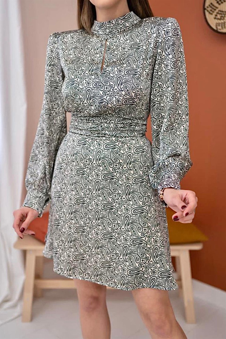 ELBEE Saten Elbise - Gri