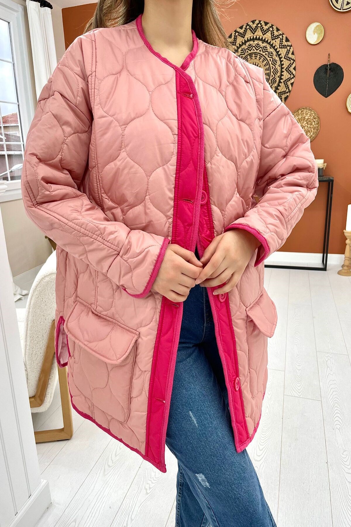 ELBEE Şişme Mont - Pembe
