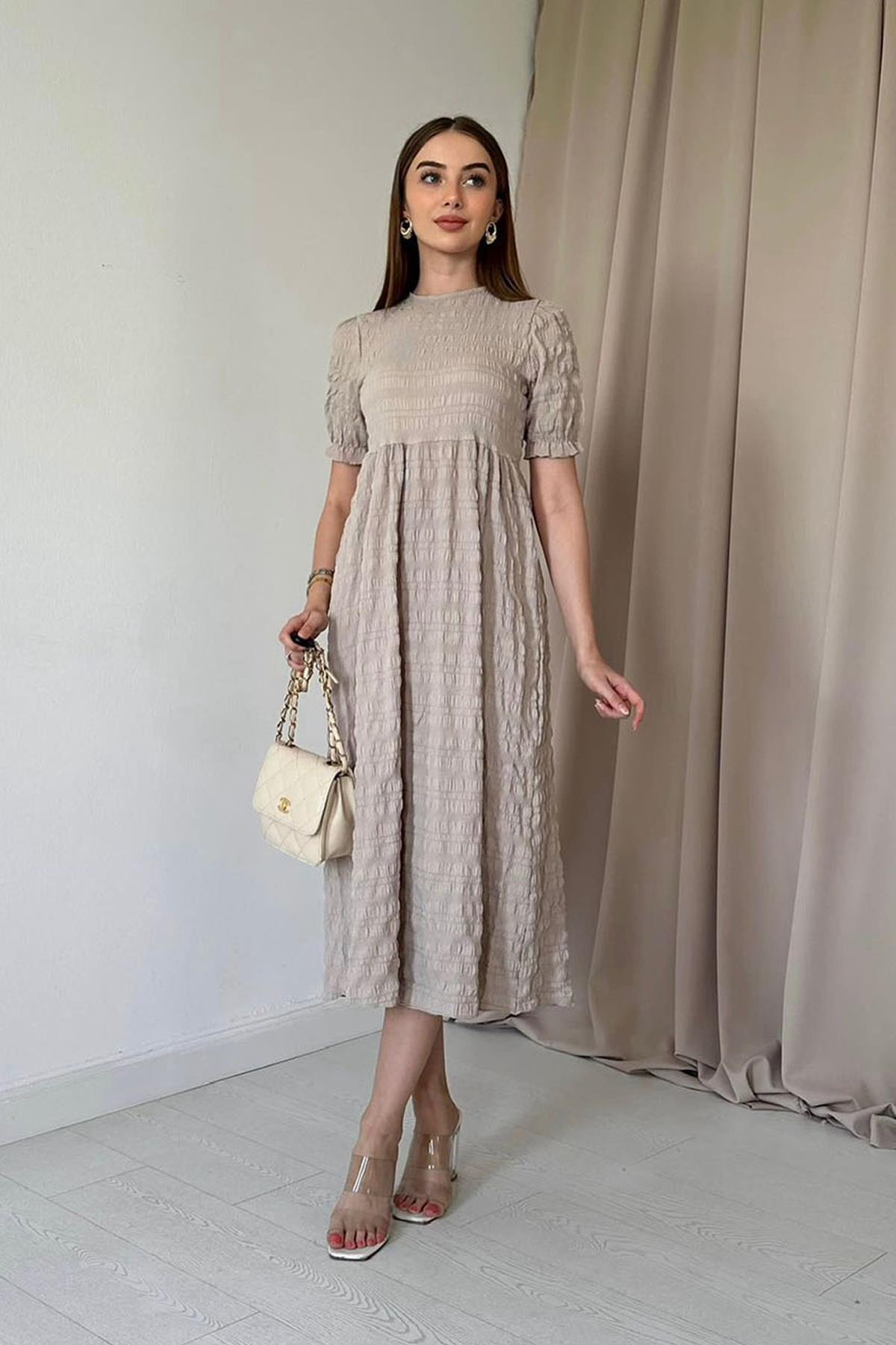 Gofre Elbise - Taş 6280