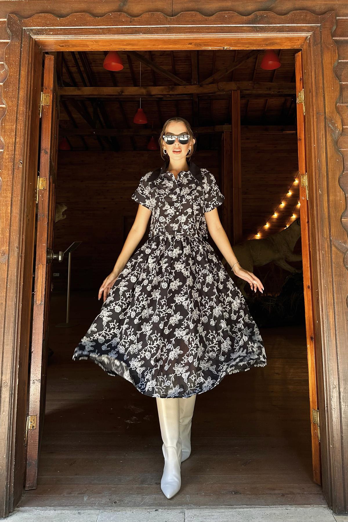 Gömlek & Etek Takım - Siyah