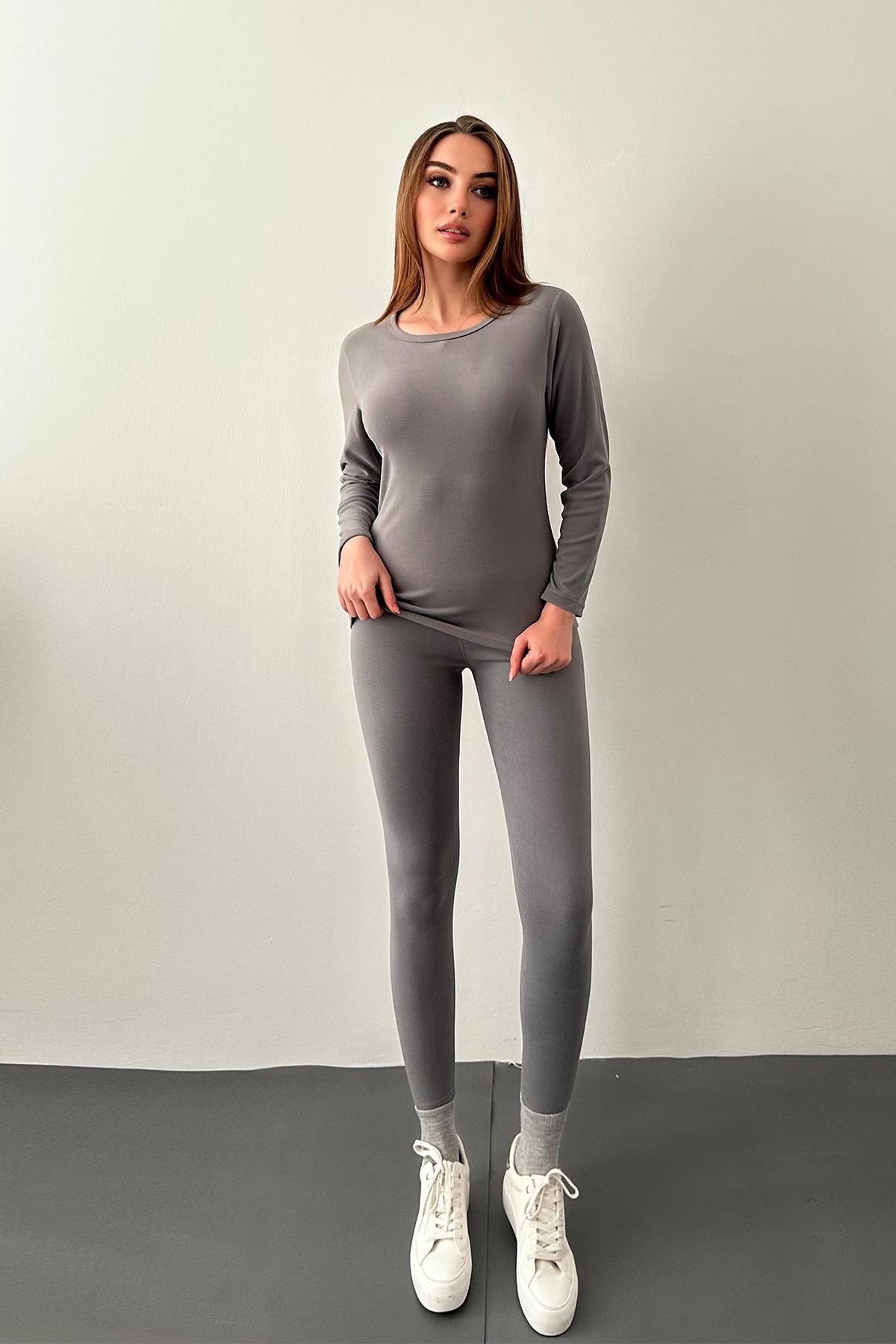 Gri Thermo Fit Termal Takım