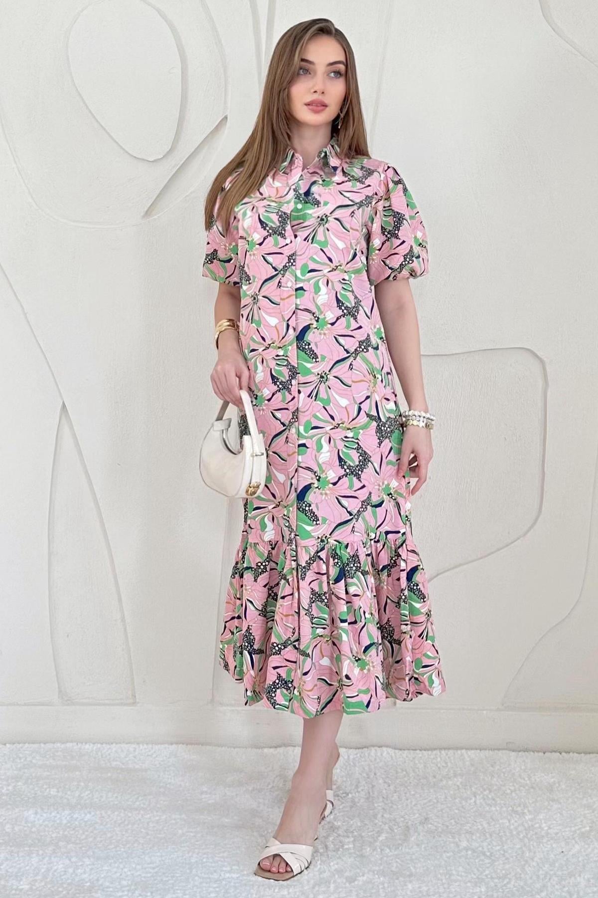 Kemerli GömlekYaka Elbise