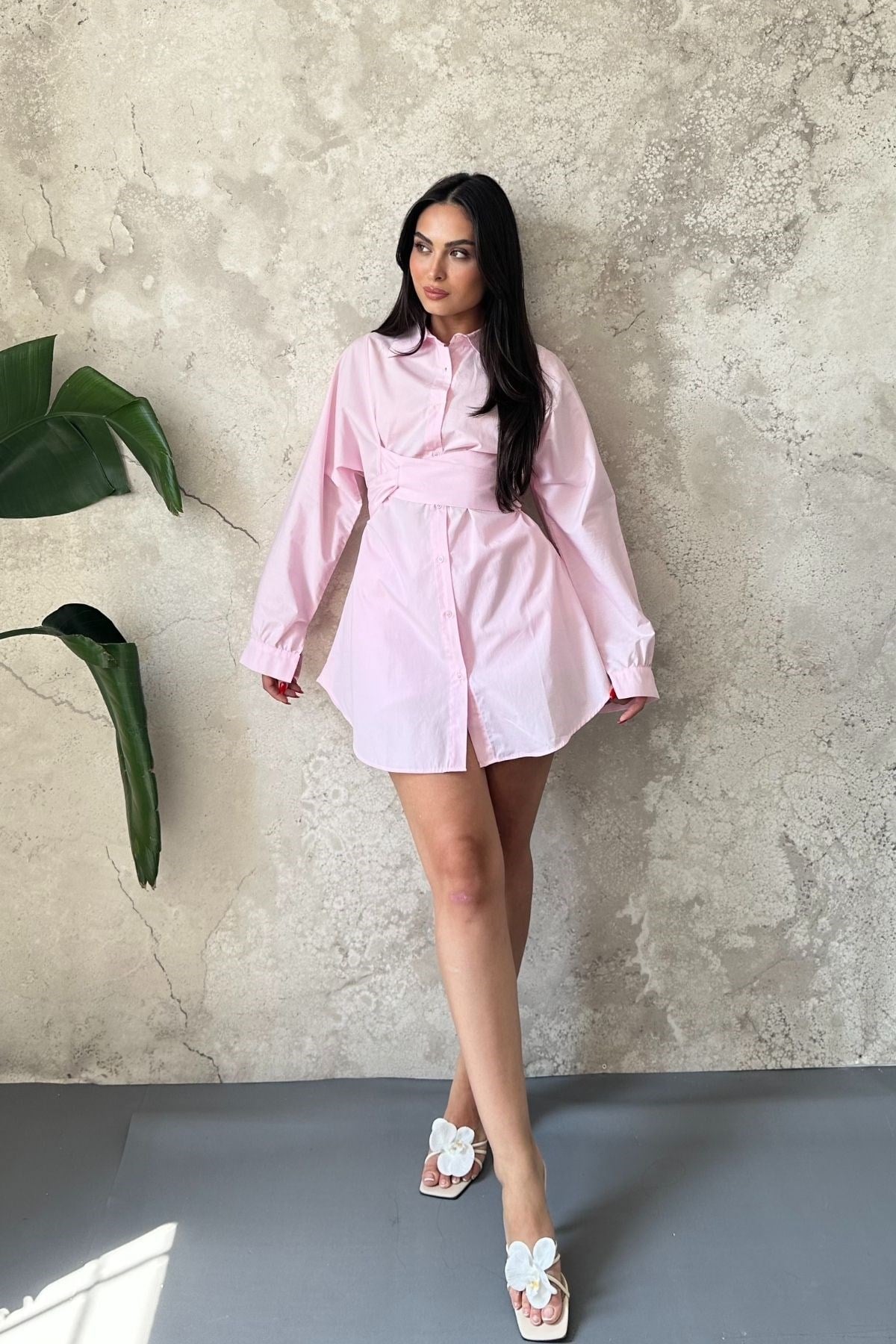 Pembe Belden Kuşaklı İkili Takım