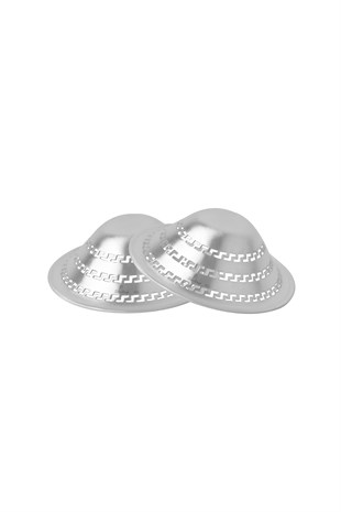 Silverlayt Hava Alabilen Gümüş Göğüs Ucu Kapaklar Grek Motif