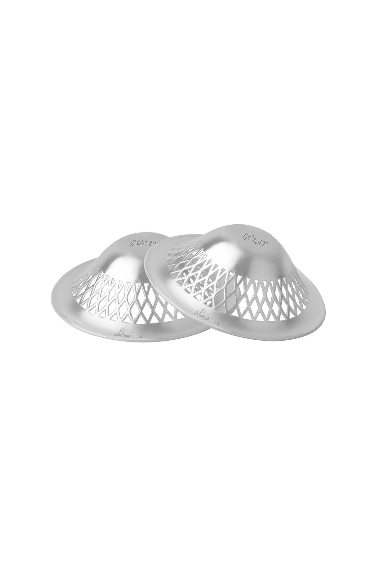 Silverlayt Hava Alabilen İsimli Gümüş Göğüs Ucu Kapaklar Kare Motif 