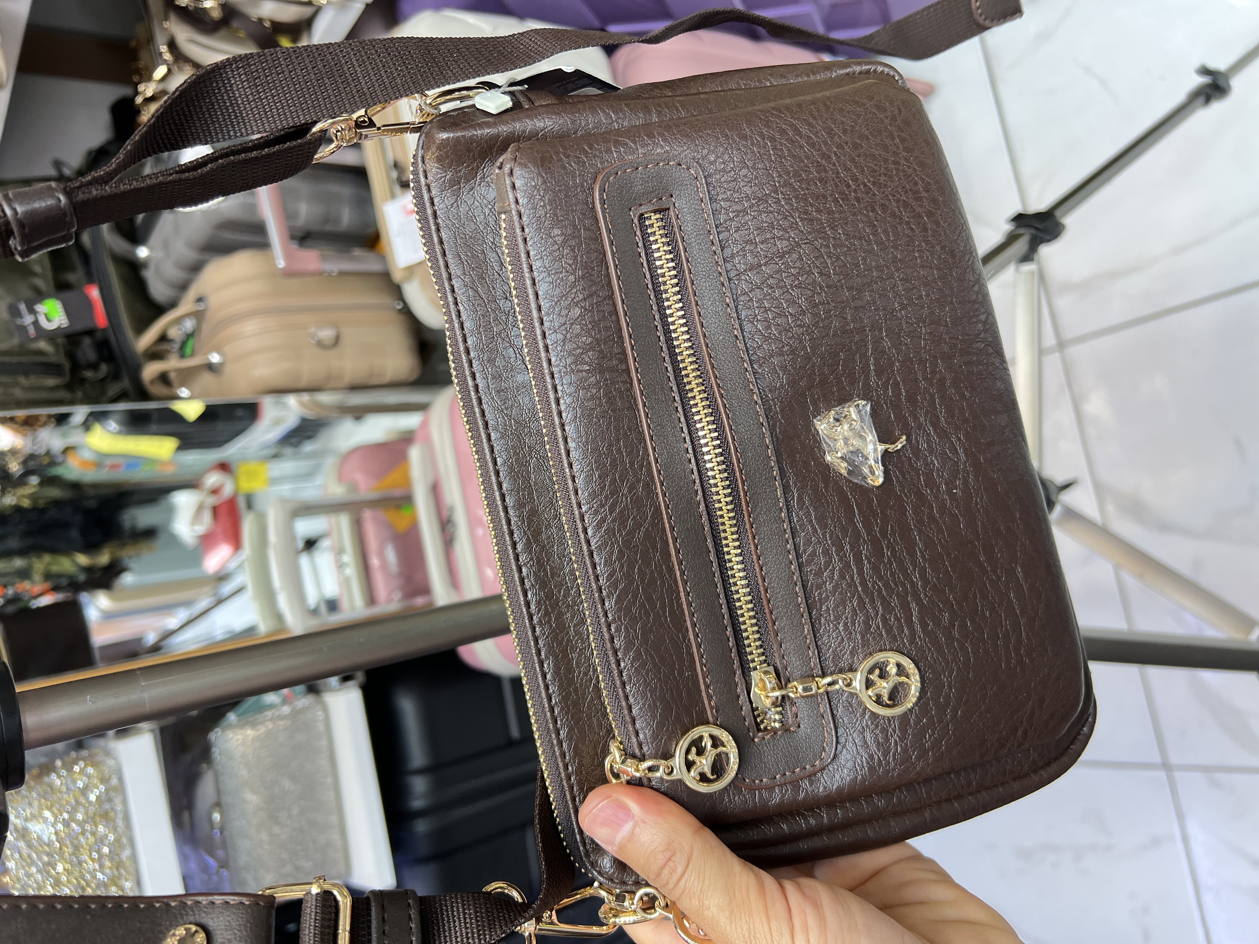  kahve Çok gözlü Nas Bags postacı çanta ebat 30cm33