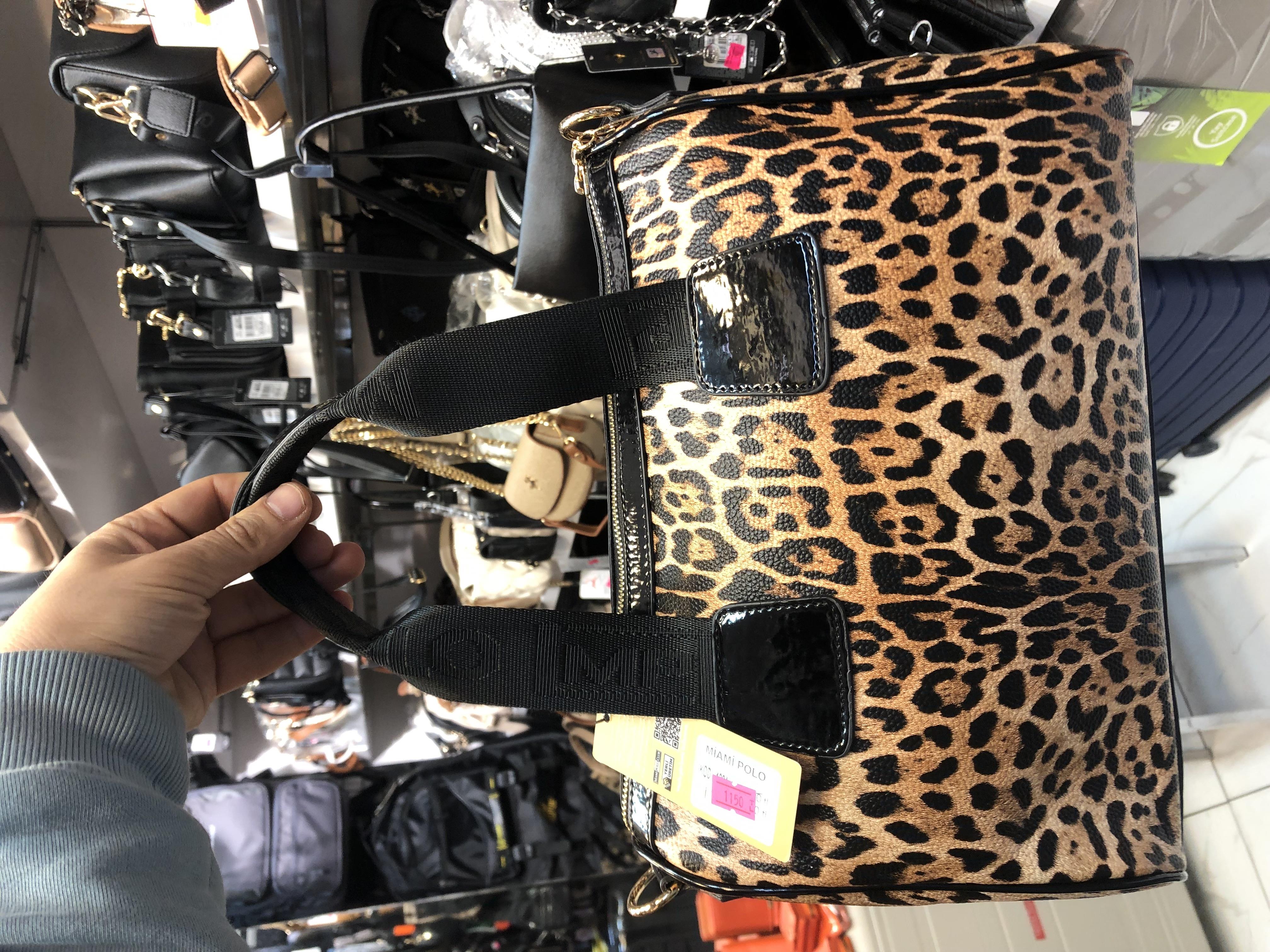  Leopar Miami Polo kadın 1204 kadın el çantası 