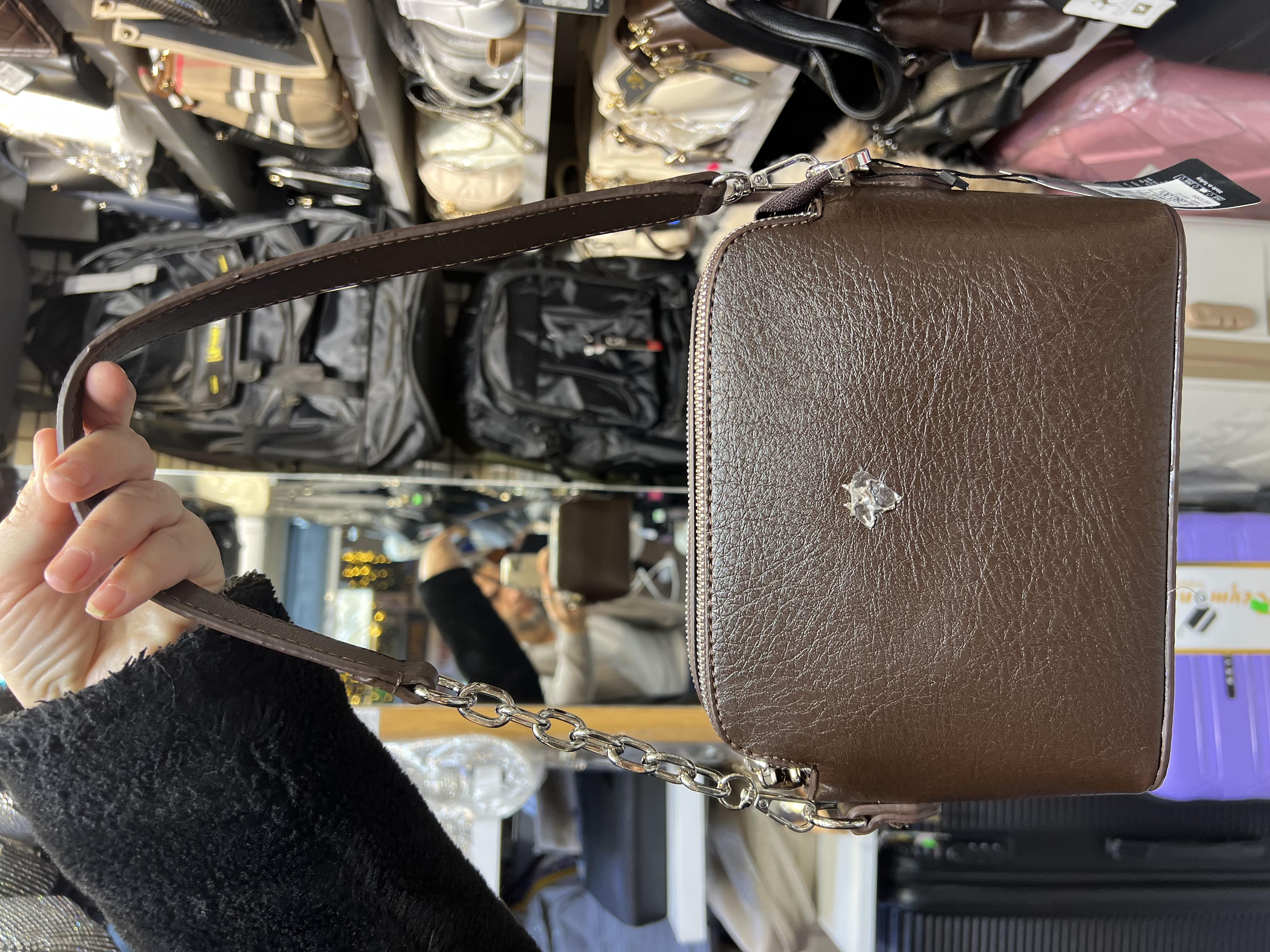 1483 Nas Bag Kadın Omuz ve Çapraz Zincirli ve Uzun Çift Askılı (20x15 cm)kahve vctoria