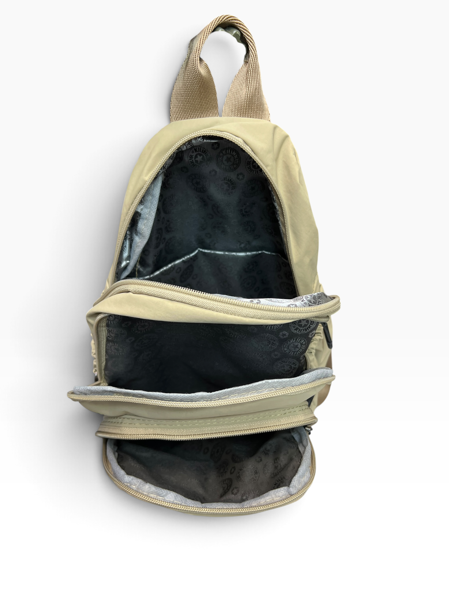 Bej Devid Polo kırınkıl orta boy sırt çantası ebat 27cm25