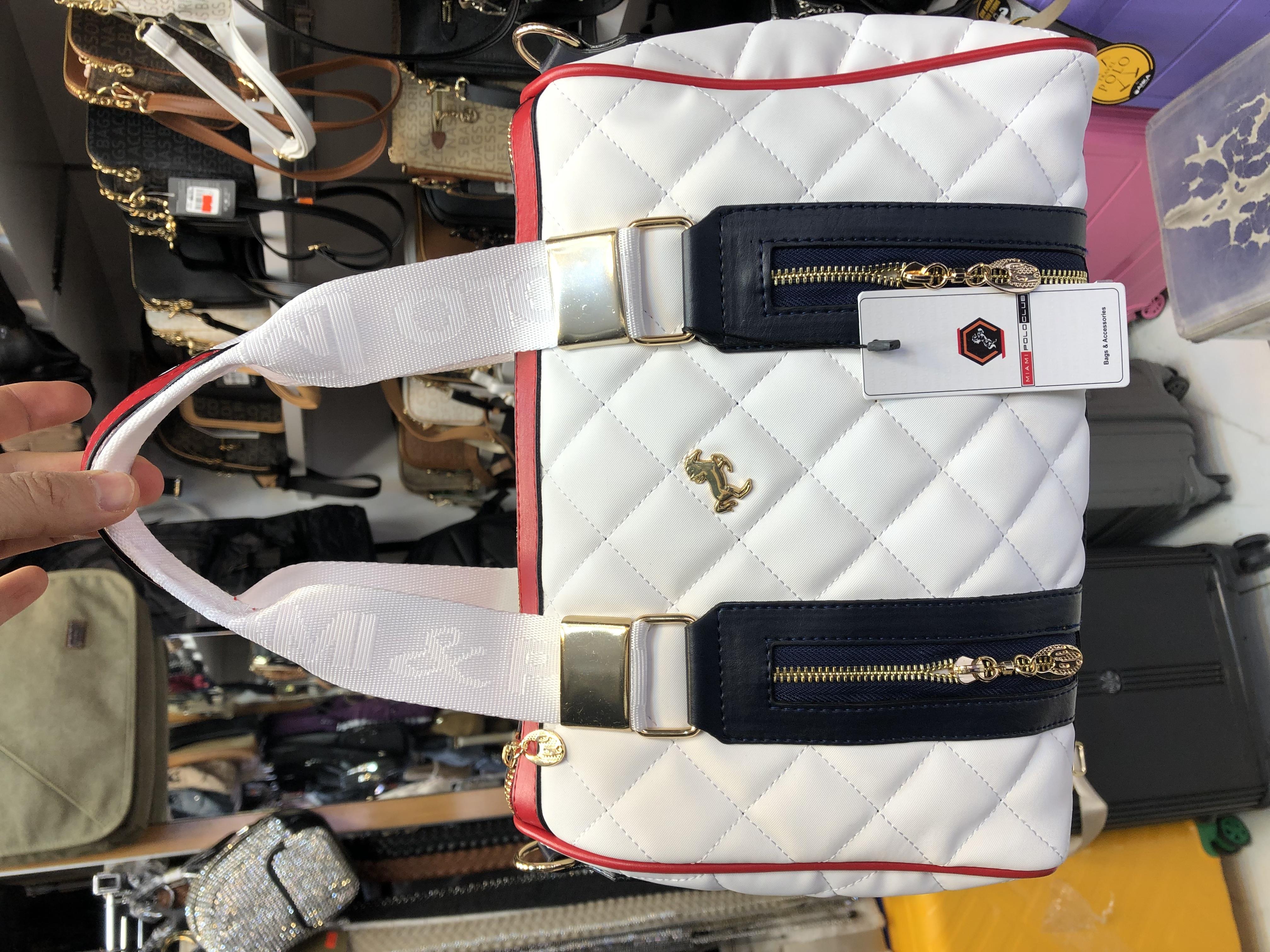 Beyaz Lacivert Miami Polo kadın 1204 kadın el çantası 