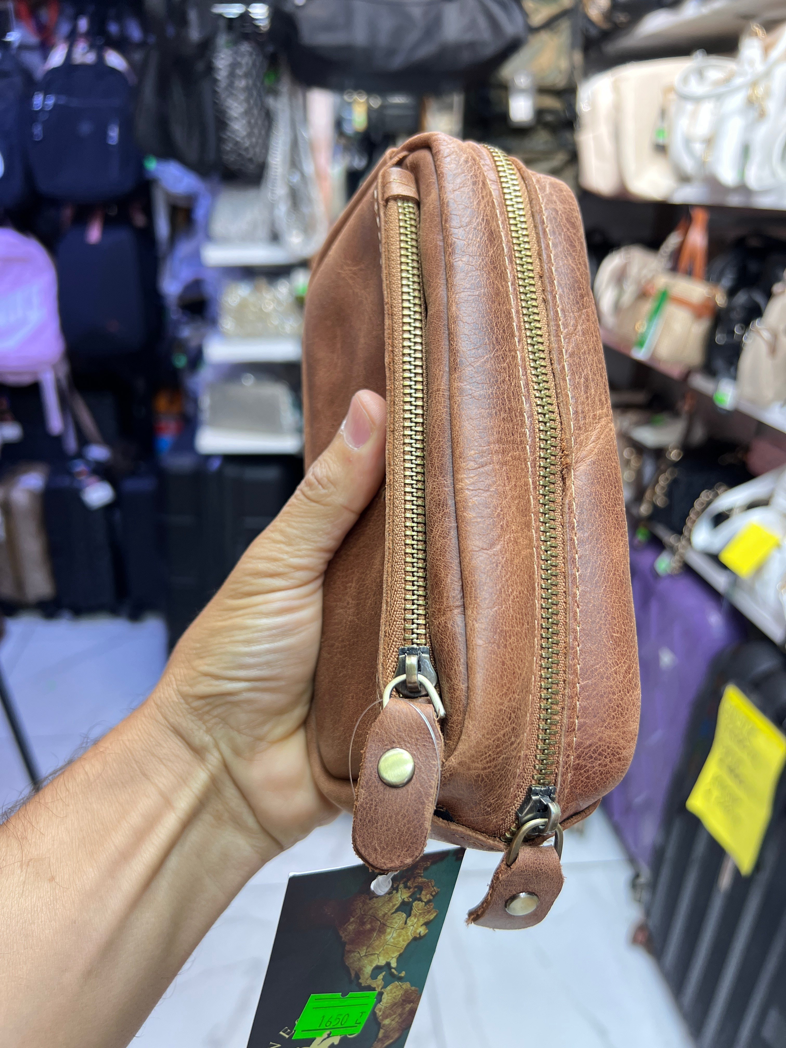 Hakiki deri küçük boy erkek el çantası ebat 20 cm 10 cm Eskitme old deri