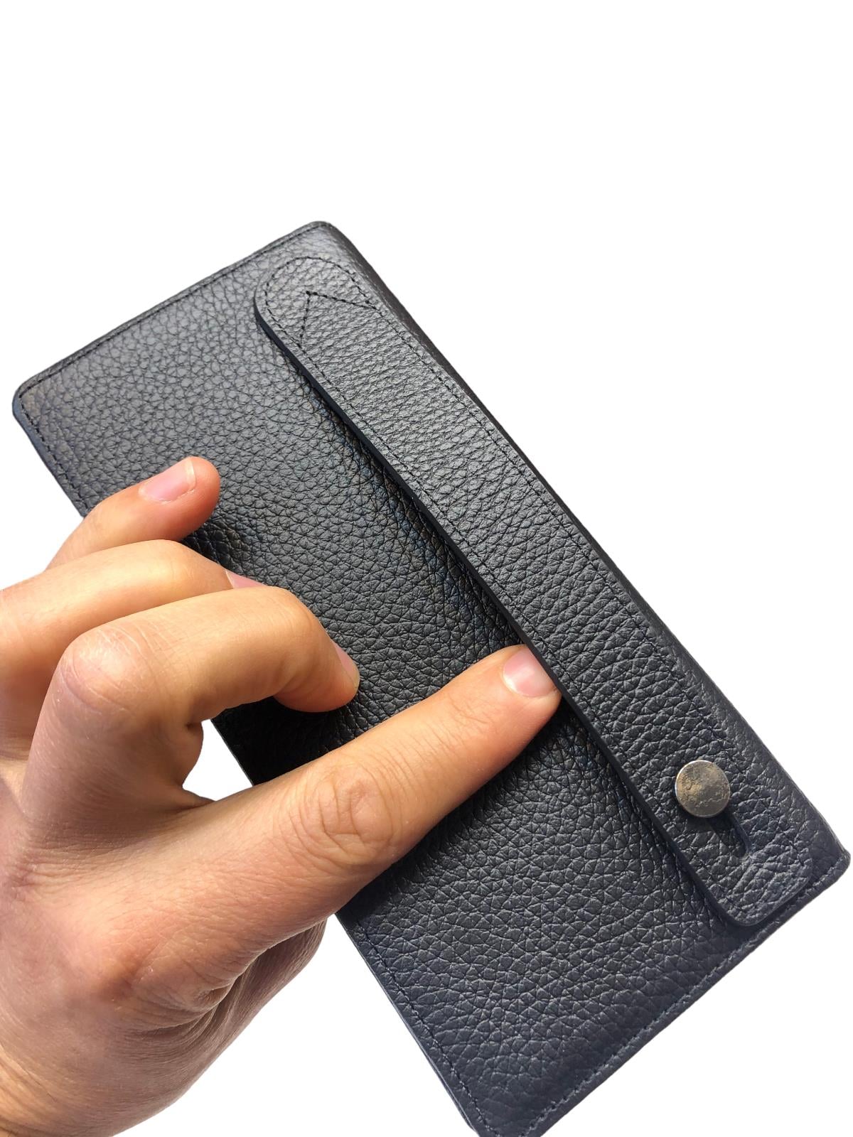 Westpolo Unisex Hakiki Deri Telefon Bölmeli Mıknatıslı Kapaklı Uzun Cüzdan, El Portföyü