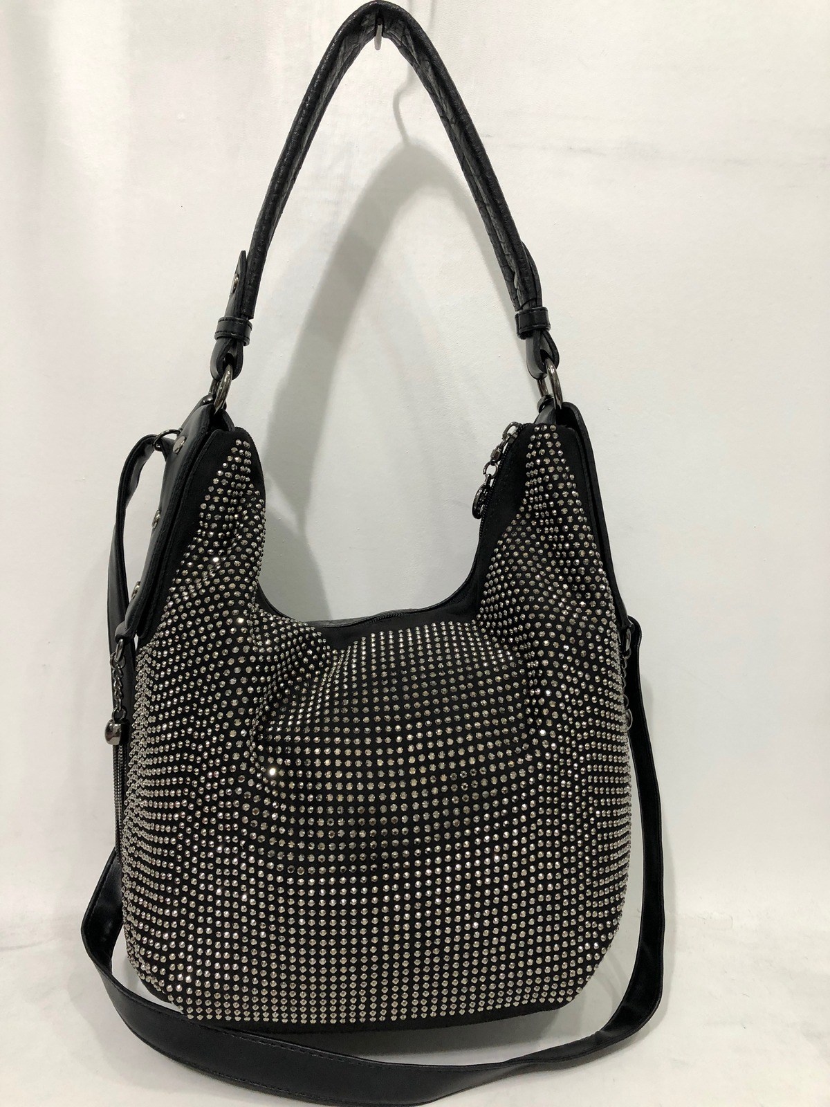 omuz çantası taşlı nas marka ebat 25cm30cm siyah