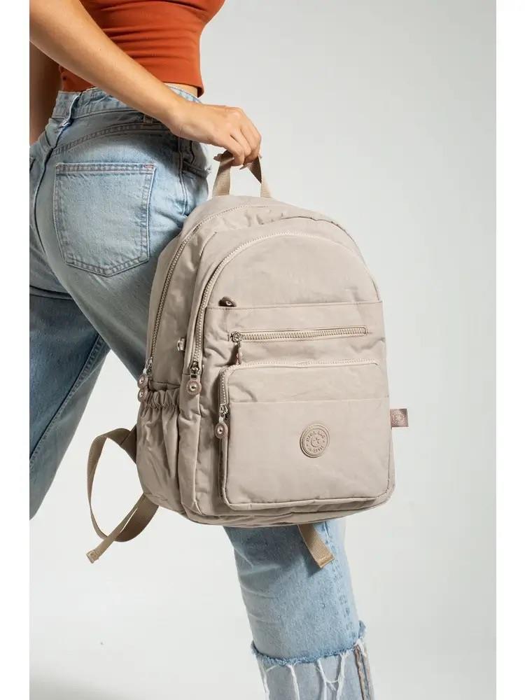 Kadın sırt çanta 30cm27cm orta boy kırinkil kumaş çanta 