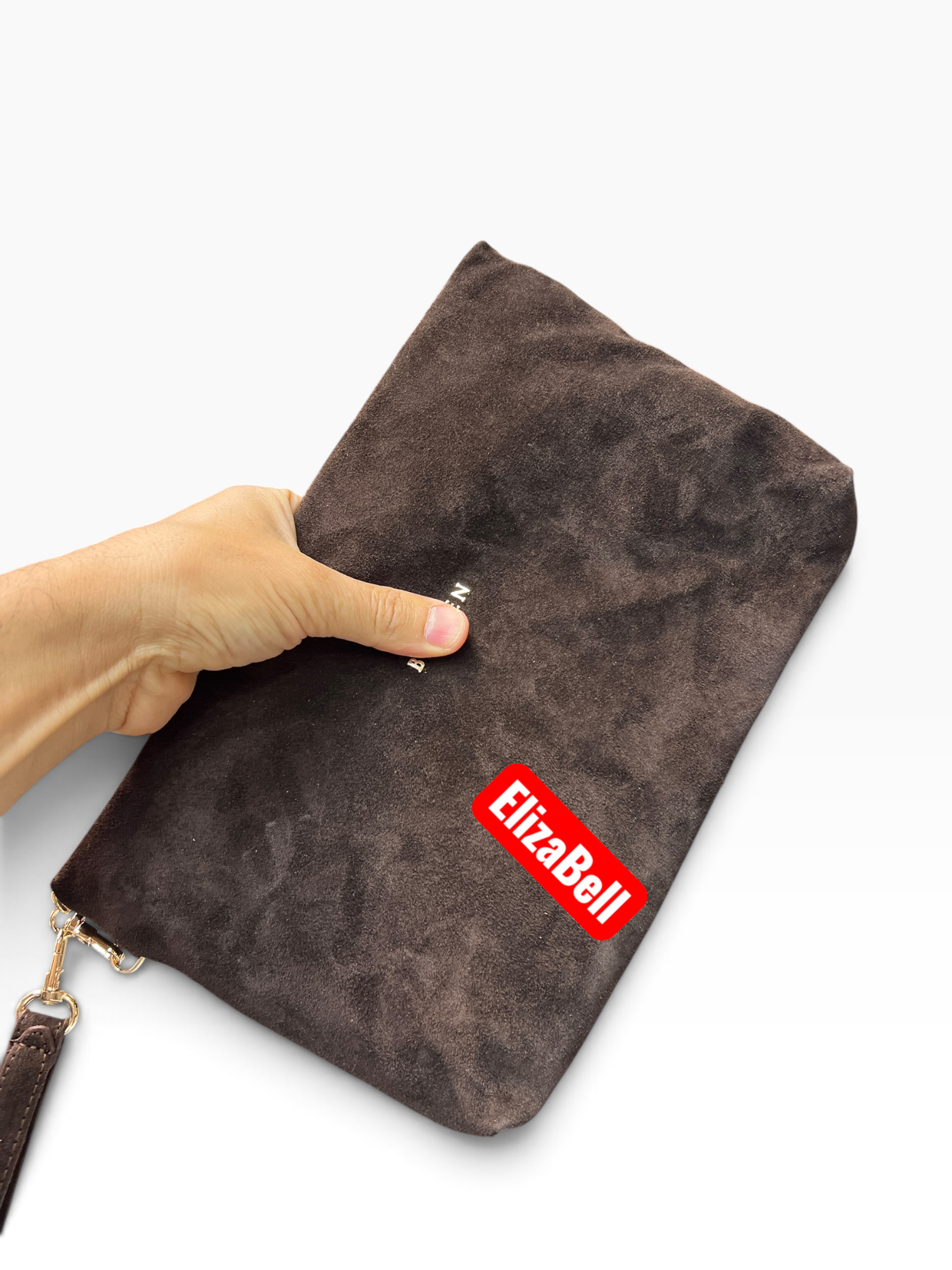 Kahve Süet gerçek deri nubuk   deri  Kadın clutch çanta kılaç çanta portföy çanta el çantası ebat 20cm30