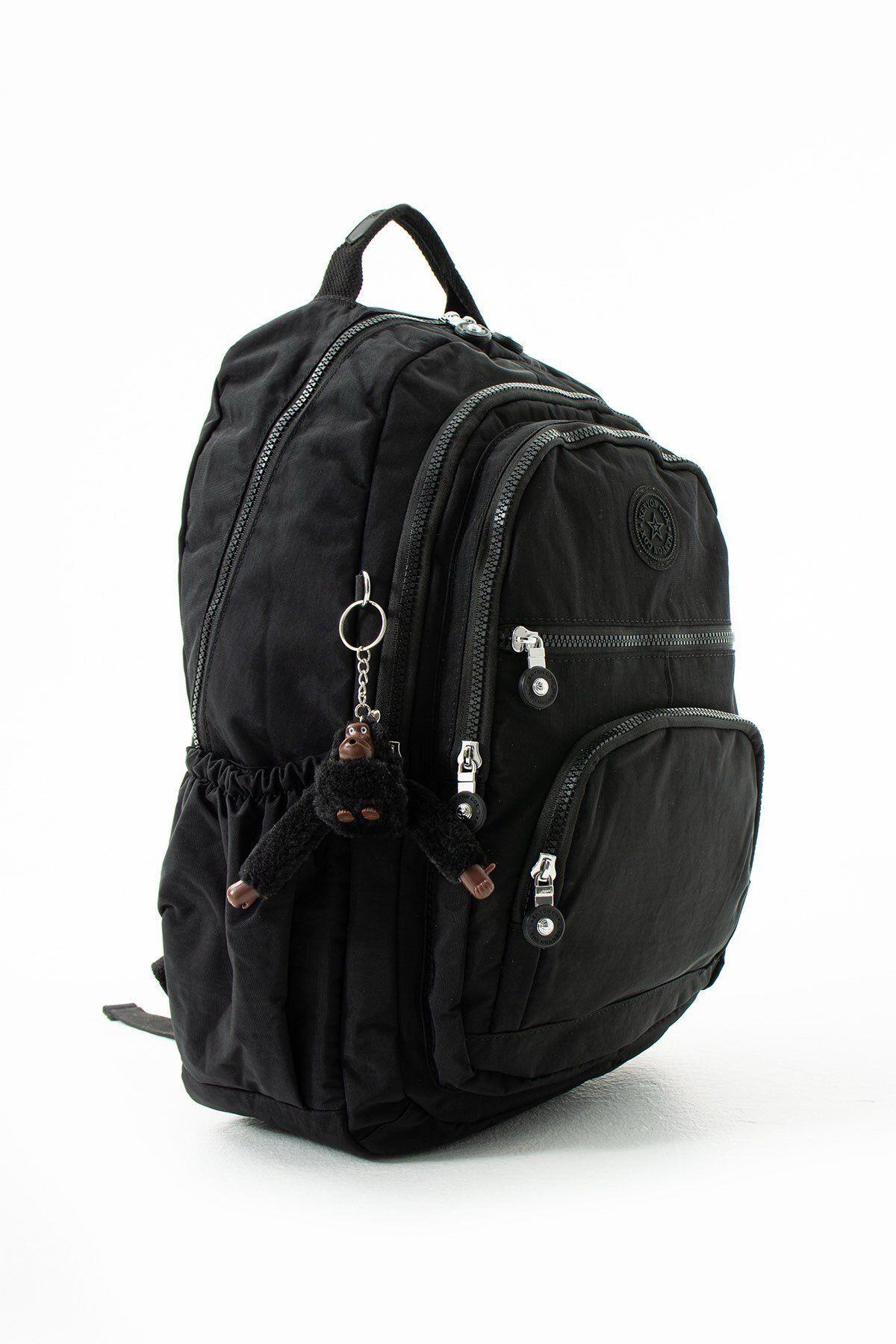 Kenyon Cox 8862 Unisex Klınkır Maymunlu Günlük ve Okul Sırt Çantası Siyah 