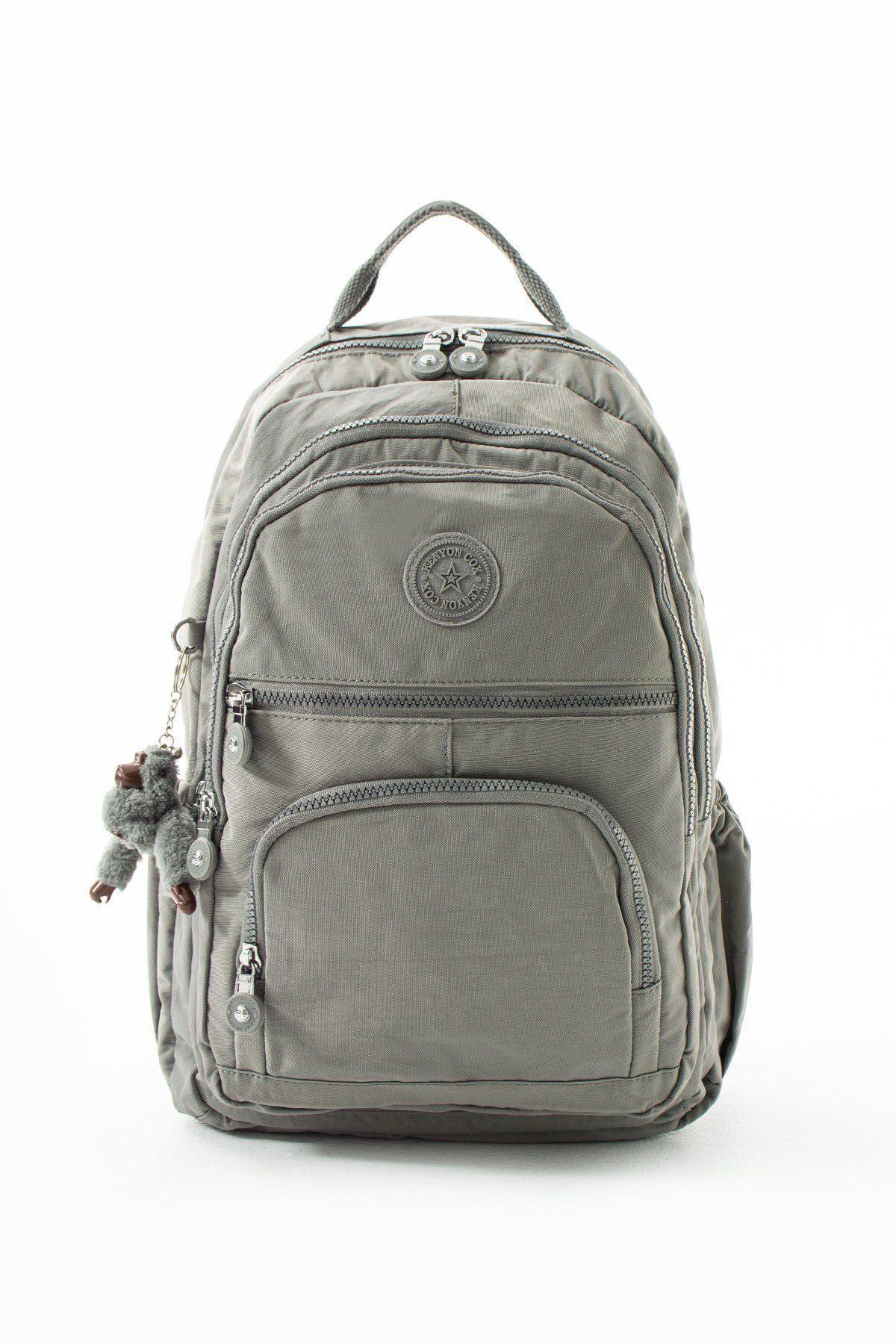 Gri Kenyon Cox 8862 Unisex Klınkır Maymunlu Günlük ve Okul Sırt Çantası