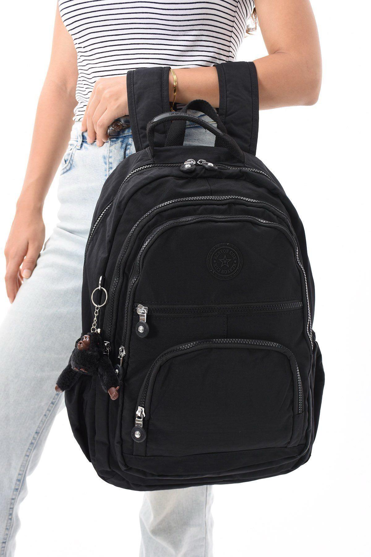Kenyon Cox 8862 Unisex Klınkır Maymunlu Günlük ve Okul Sırt Çantası Siyah 