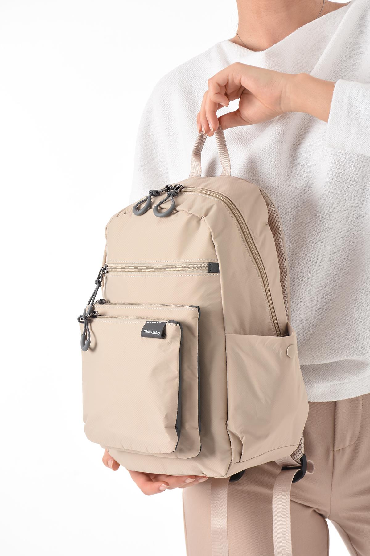 krem Çok hafif kadın orta boy sırt çantası Sanmorris ebat 36cm26