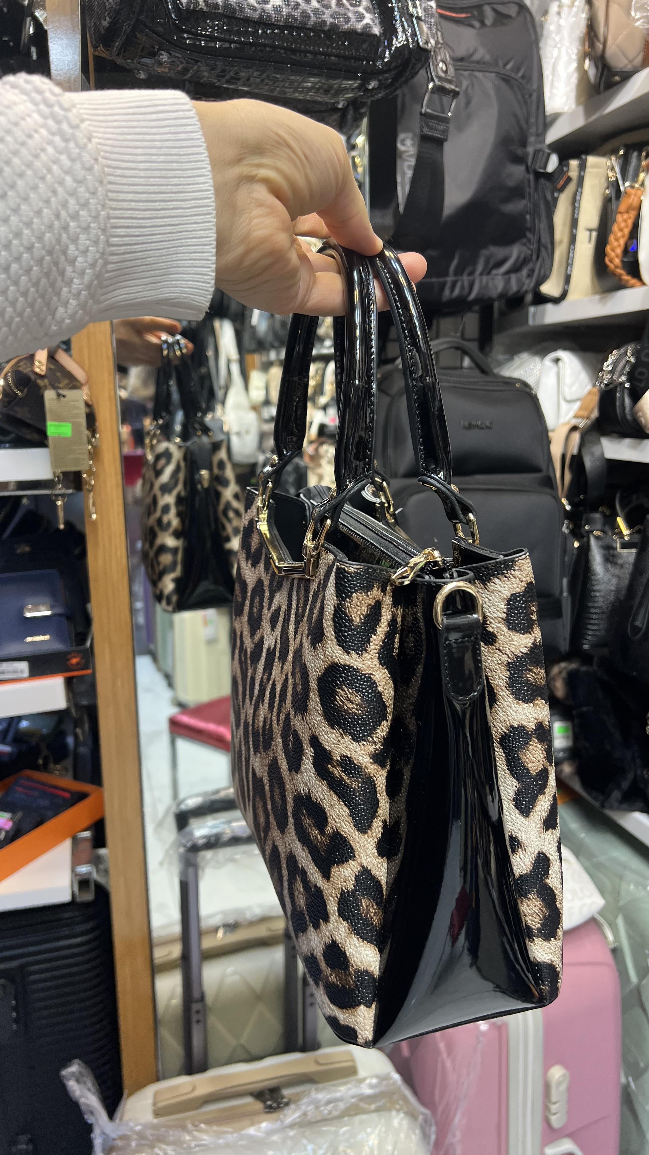 Mat Leopar büyük boy kadın omuz çantası 853 ebat 35cm25