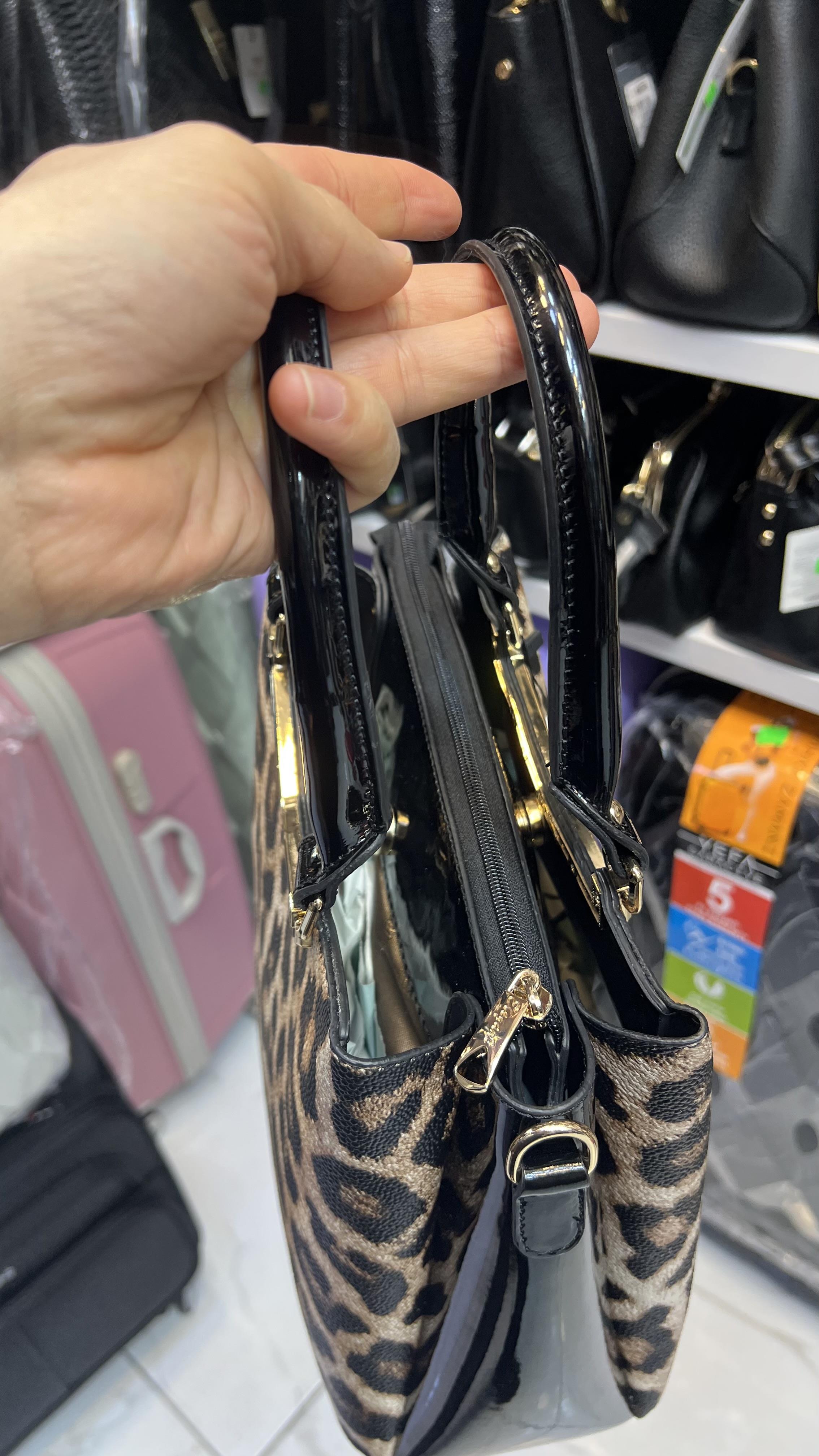 Mat Leopar büyük boy kadın omuz çantası 853 ebat 35cm25