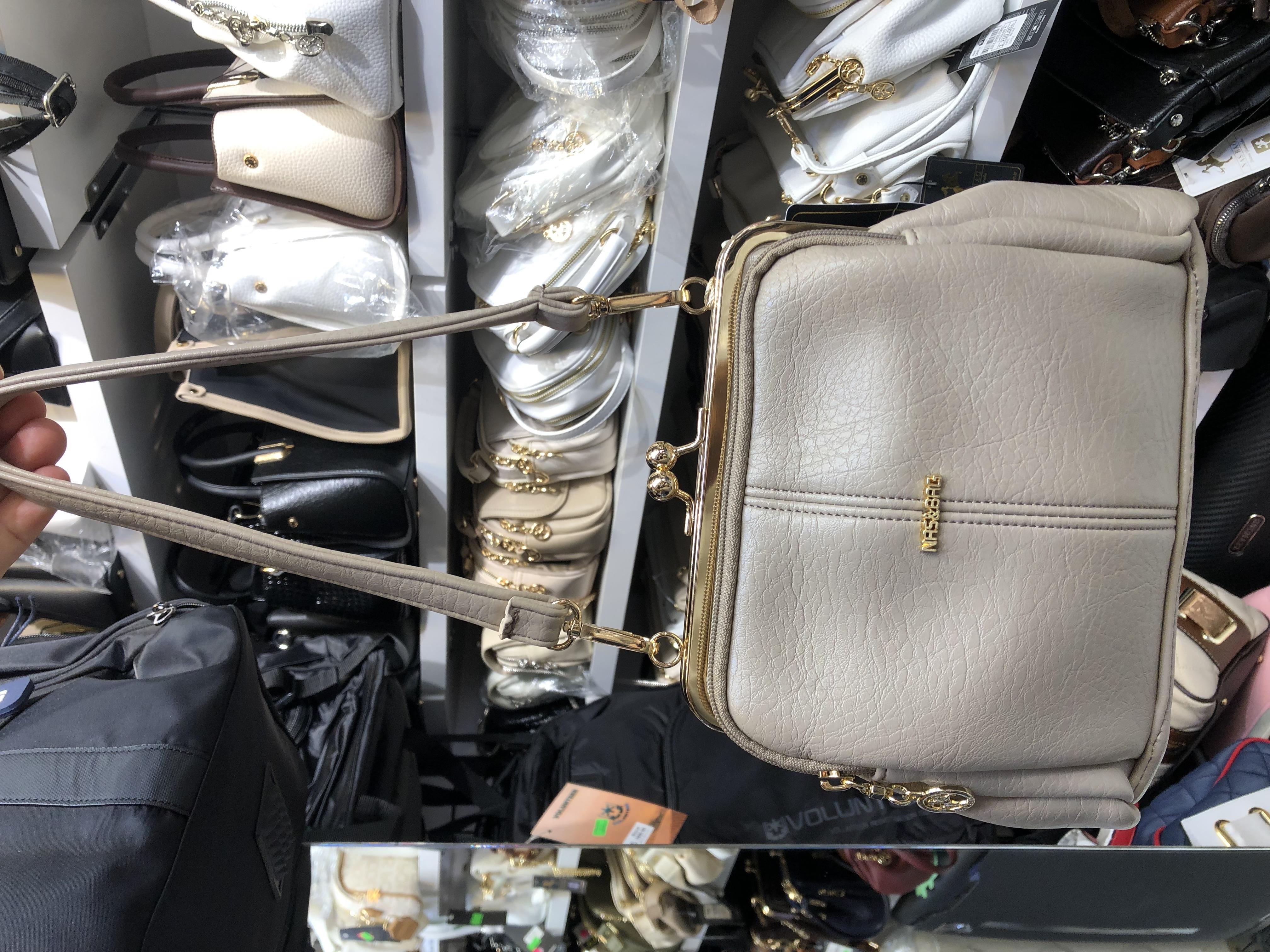 Nas Bag Burslu Klipsli Vintage Omuz ve Çapraz Çanta (23x20 cm ebatlarındadır) Kum Victoria
