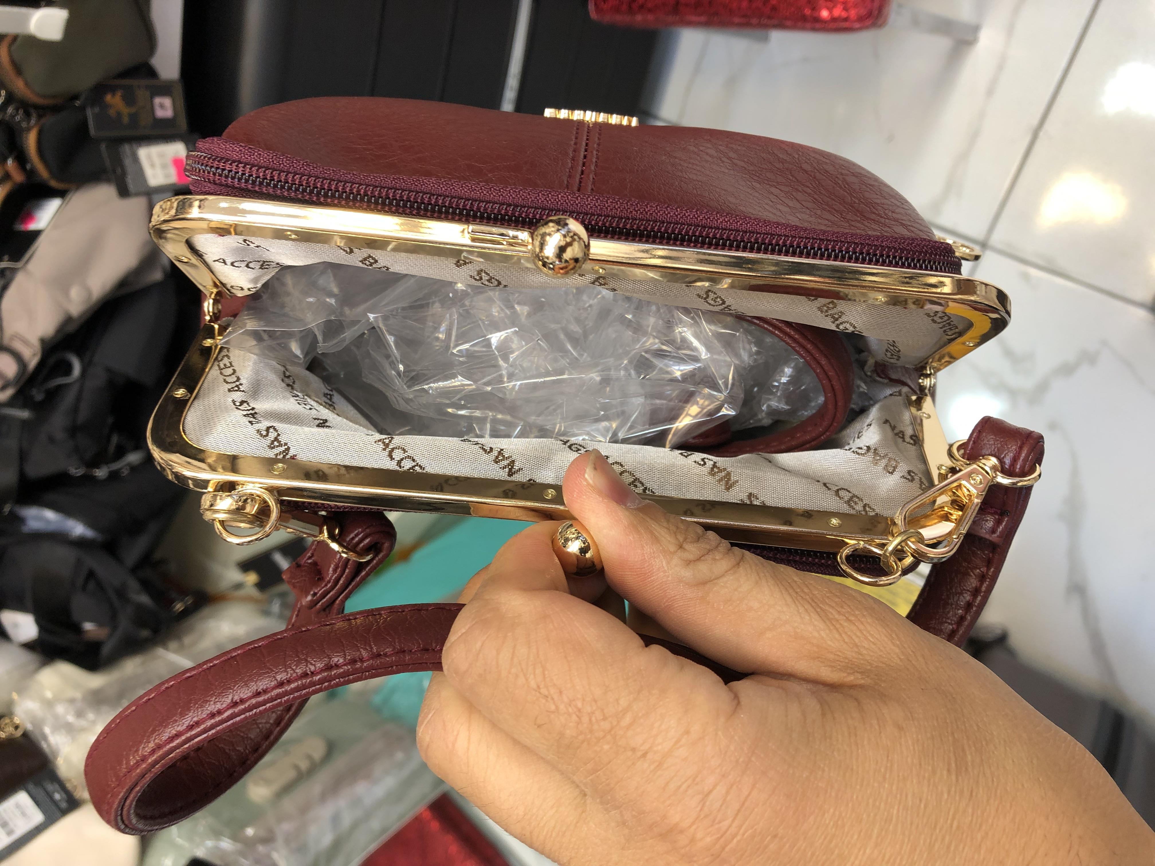 Nas Bag Burslu Klipsli Vintage Omuz ve Çapraz Çanta (23x20 cm ebatlarındadır) bordo