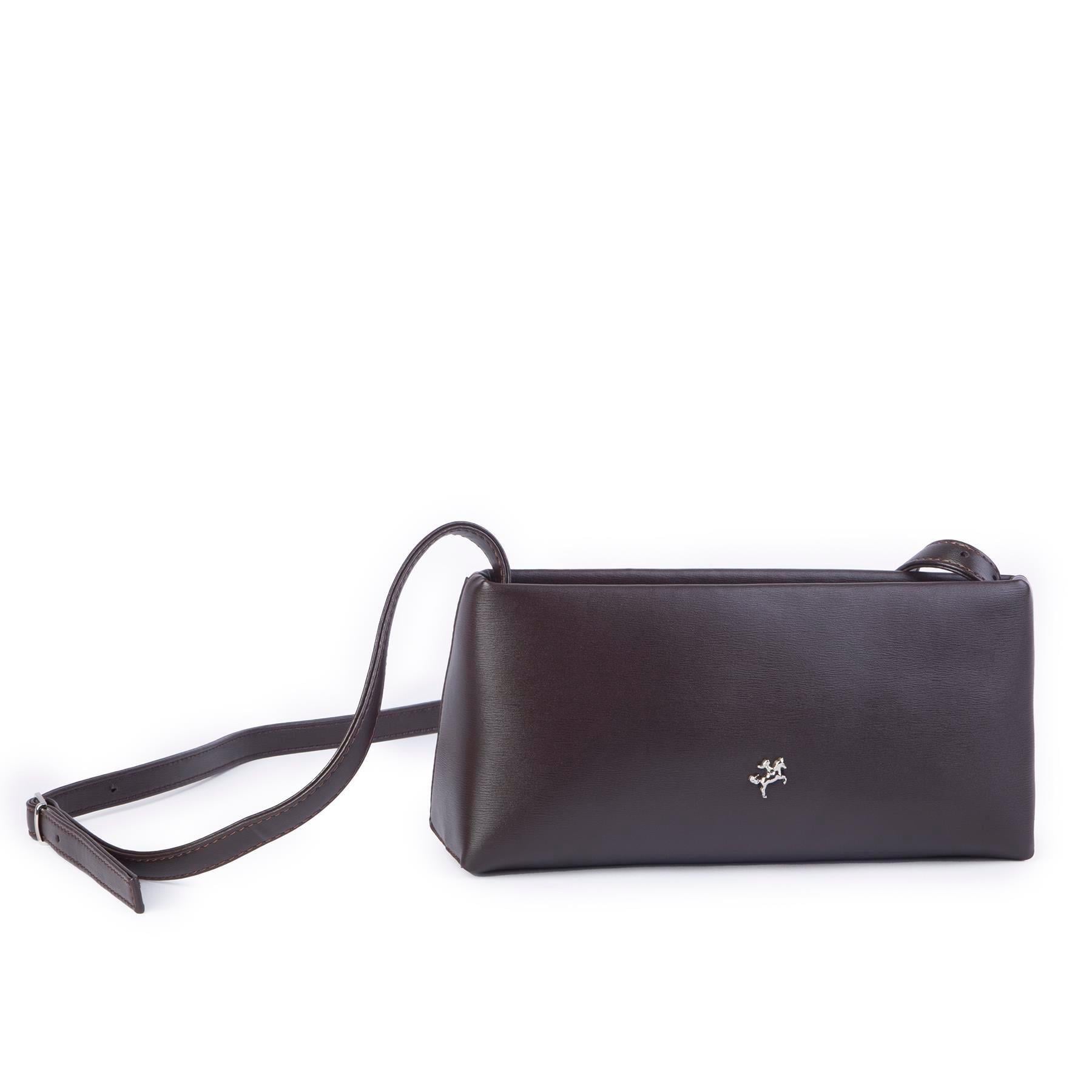 Nas Bag Kadın Basic Baget Omuz ve Çapraz Çanta Kahve Kımera (27x12 cm )