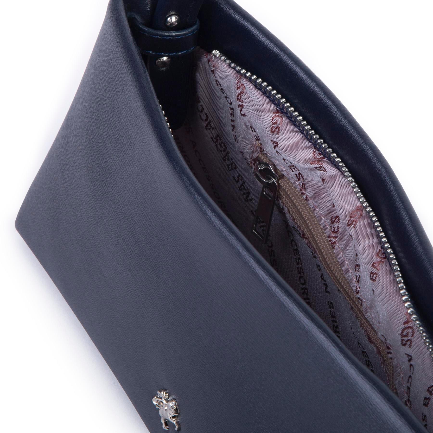 Nas Bag Kadın Basic Baget Omuz ve Çapraz Çanta Lacivert Kımera (27x12 cm )