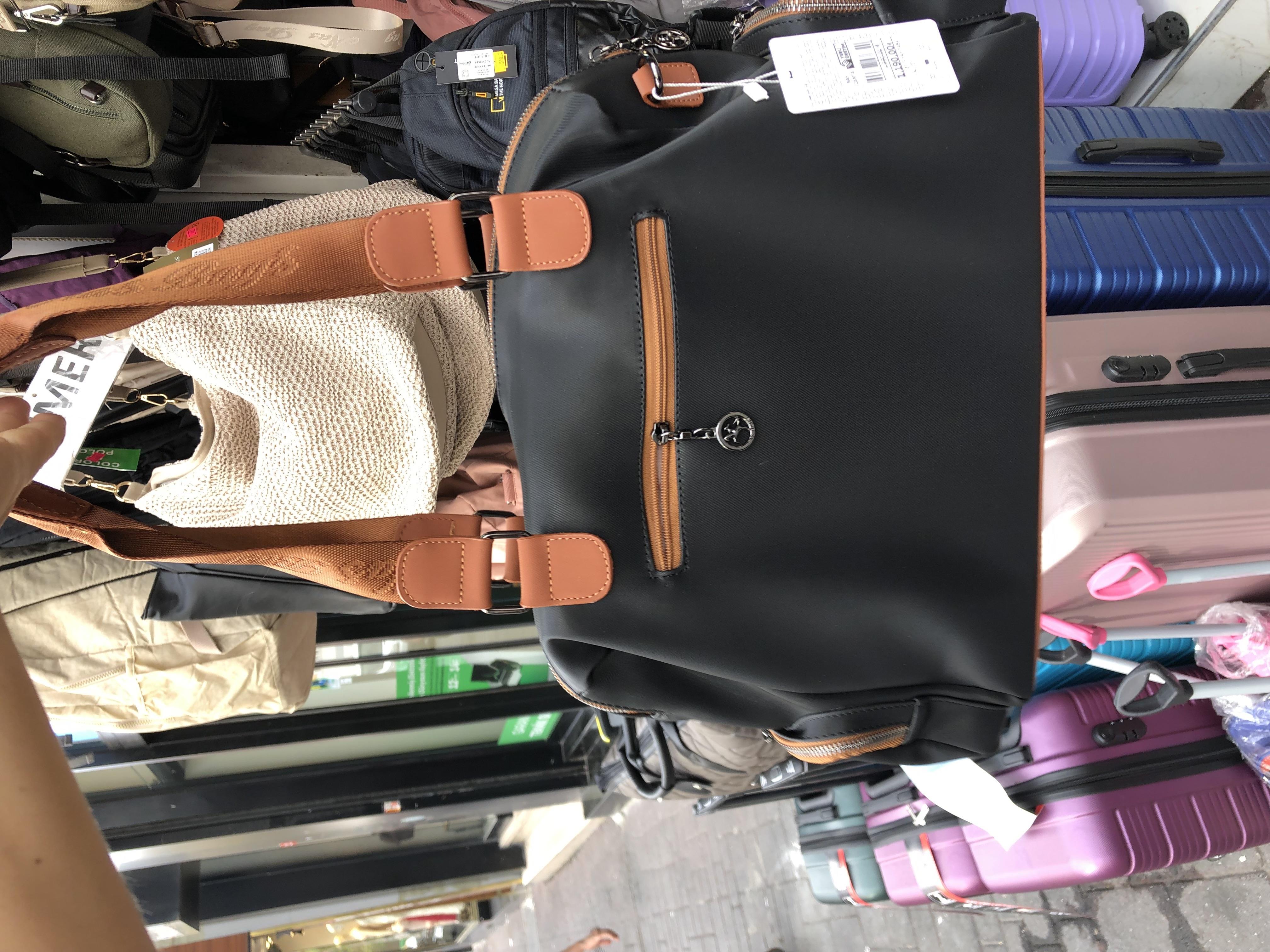 Nas Bag Kadın Büyük Boy Omuz Çantası siyah Taba Buzzy (en :37 ,boy :30 cm)