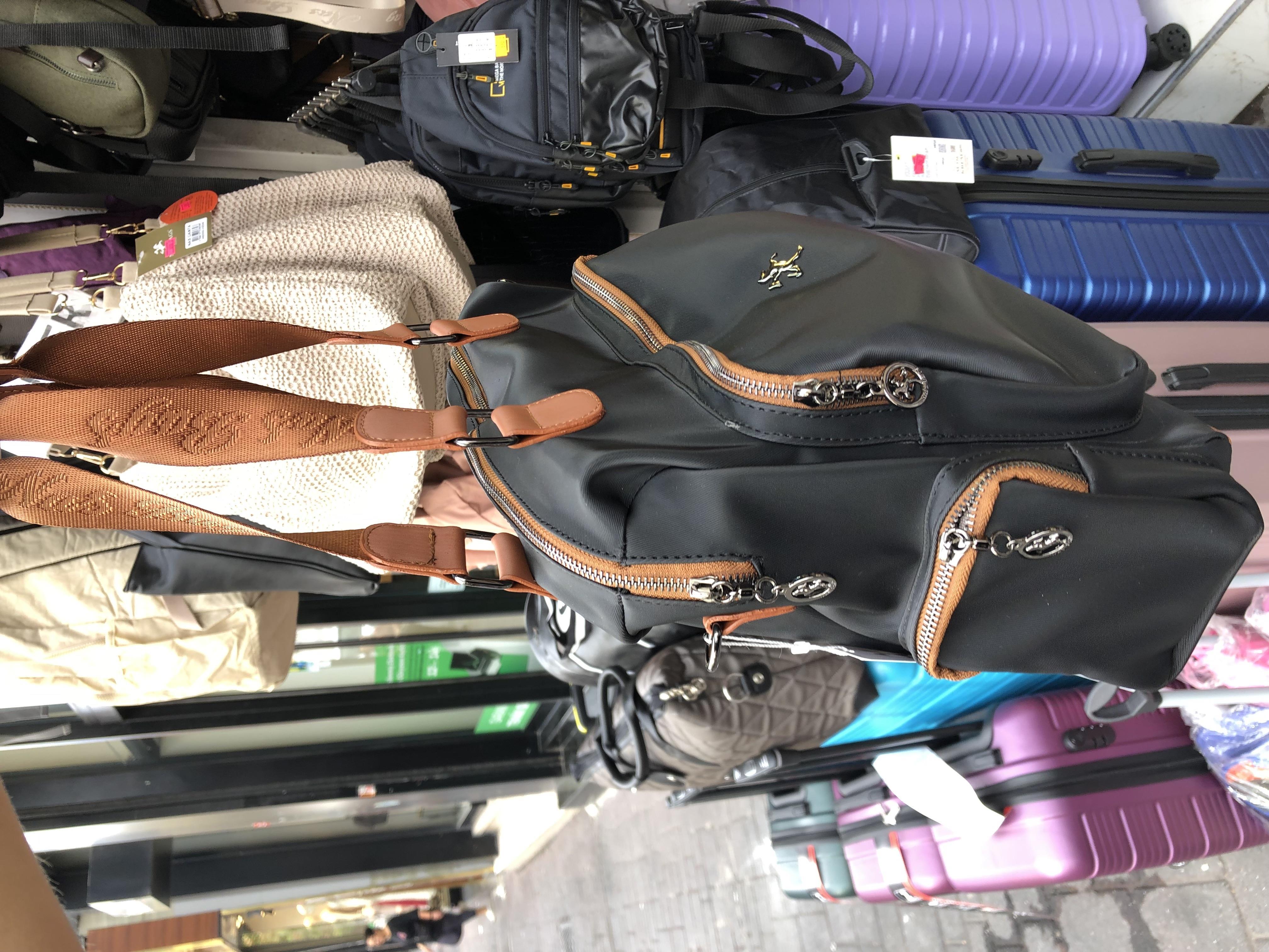 Nas Bag Kadın Büyük Boy Omuz Çantası siyah Taba Buzzy (en :37 ,boy :30 cm)