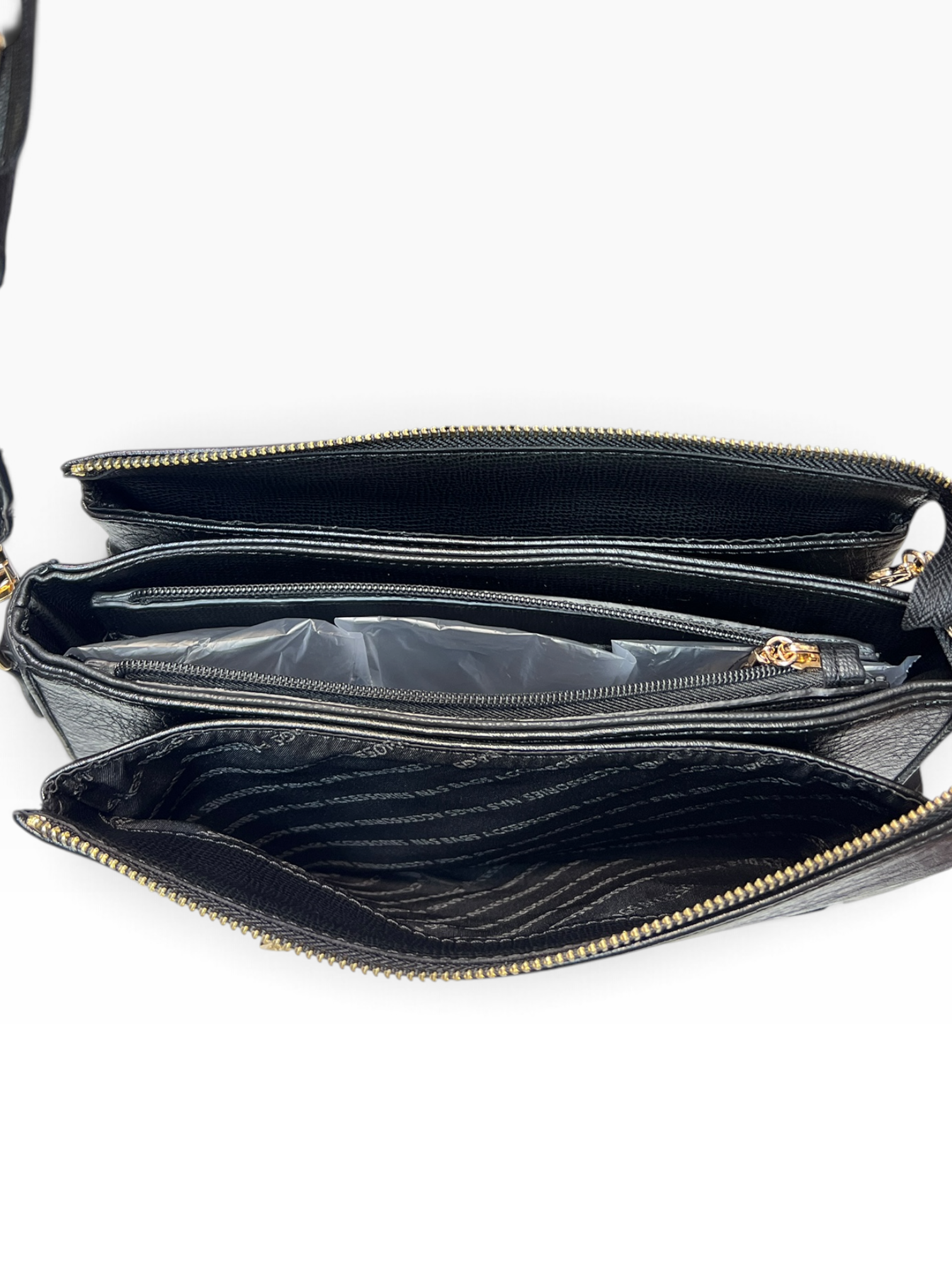 Nas Bag Kadın Çapraz Çanta Kalın Ayarlanabilir Askılı Çanta (En: 26 cm, Boy: 22 cm ) Siyah Victoria Çok gözlü