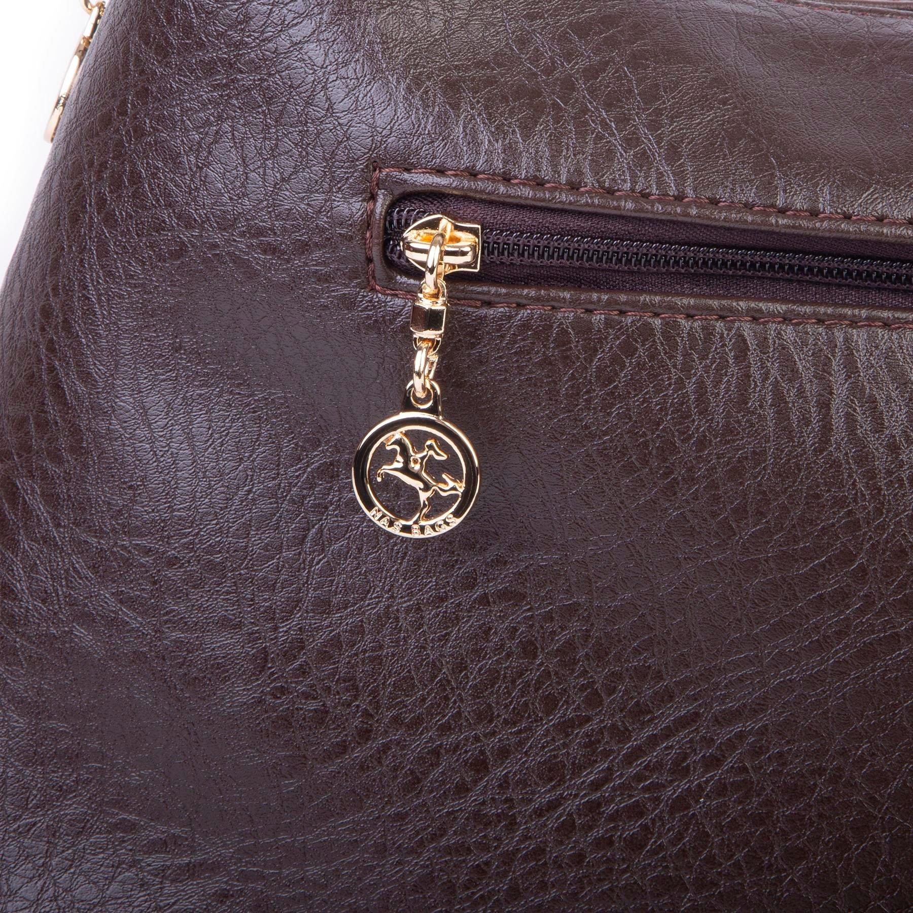 Nas Bag Kadın Şık Örgülü El yapımı Askılı Omuz ve Çapraz Çanta Kahve Victoria