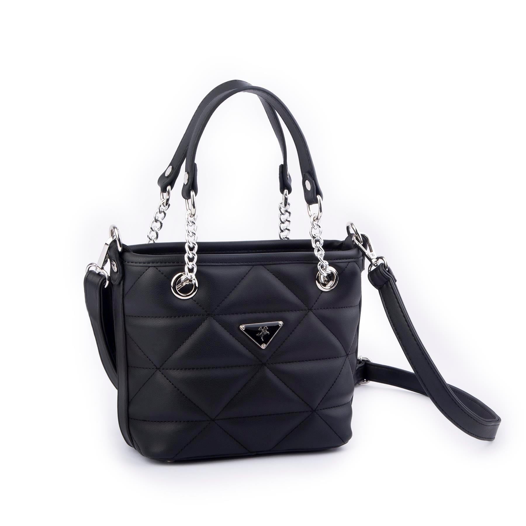 Nas Bag Mini Kadın Zincirli Kapitone El ve Çapraz Çanta 1305 Siyah Dona (19x19)