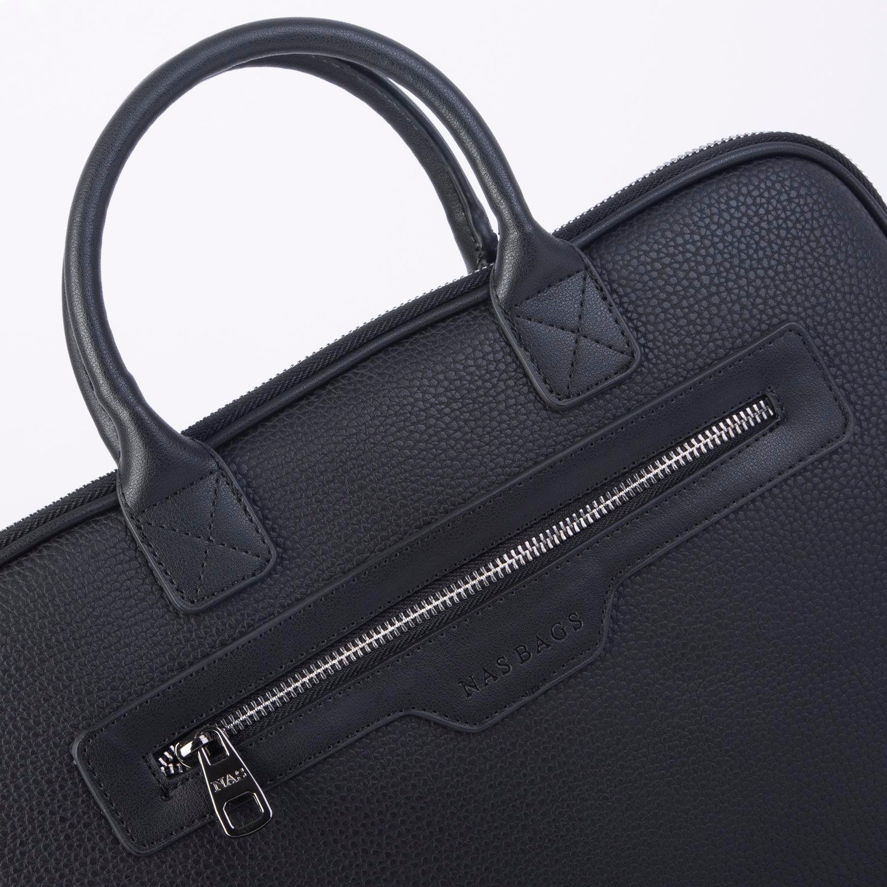 Nas Bag Unisex Business Bag Laptop ve Evrak Çantası El ve Çapraz Çanta Siyah Belinda