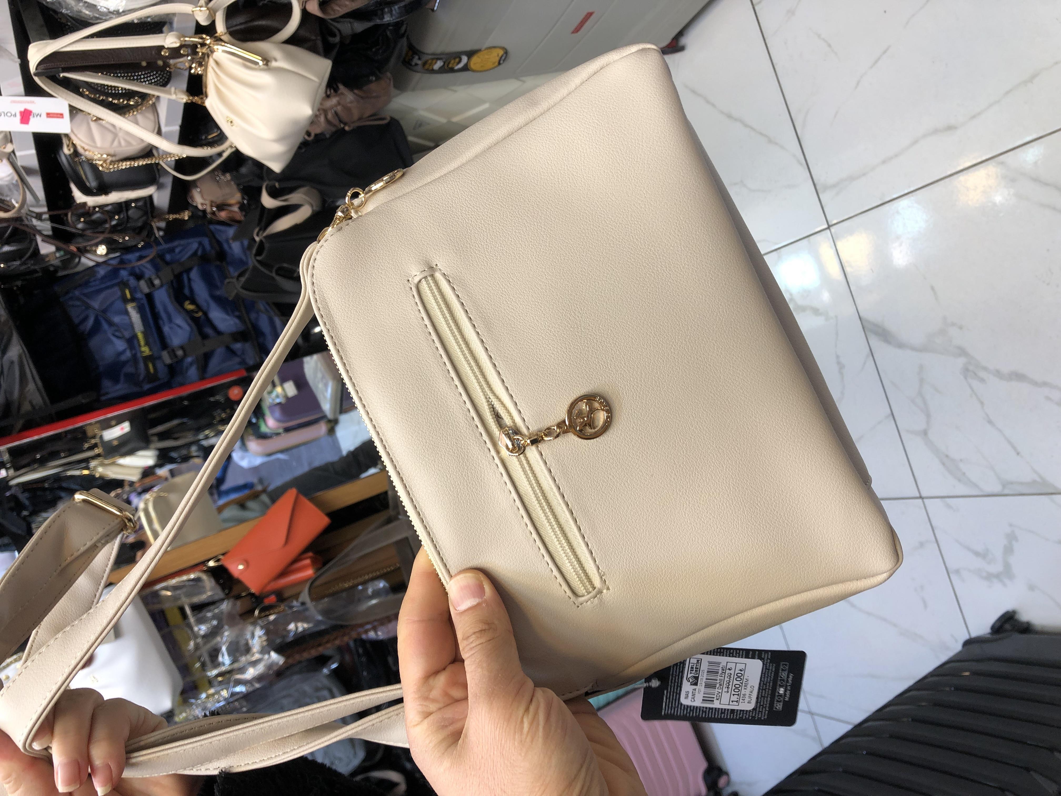 Beyaz Postacı çok gözlü yumuşak deri nas bags ebat 27cm20 