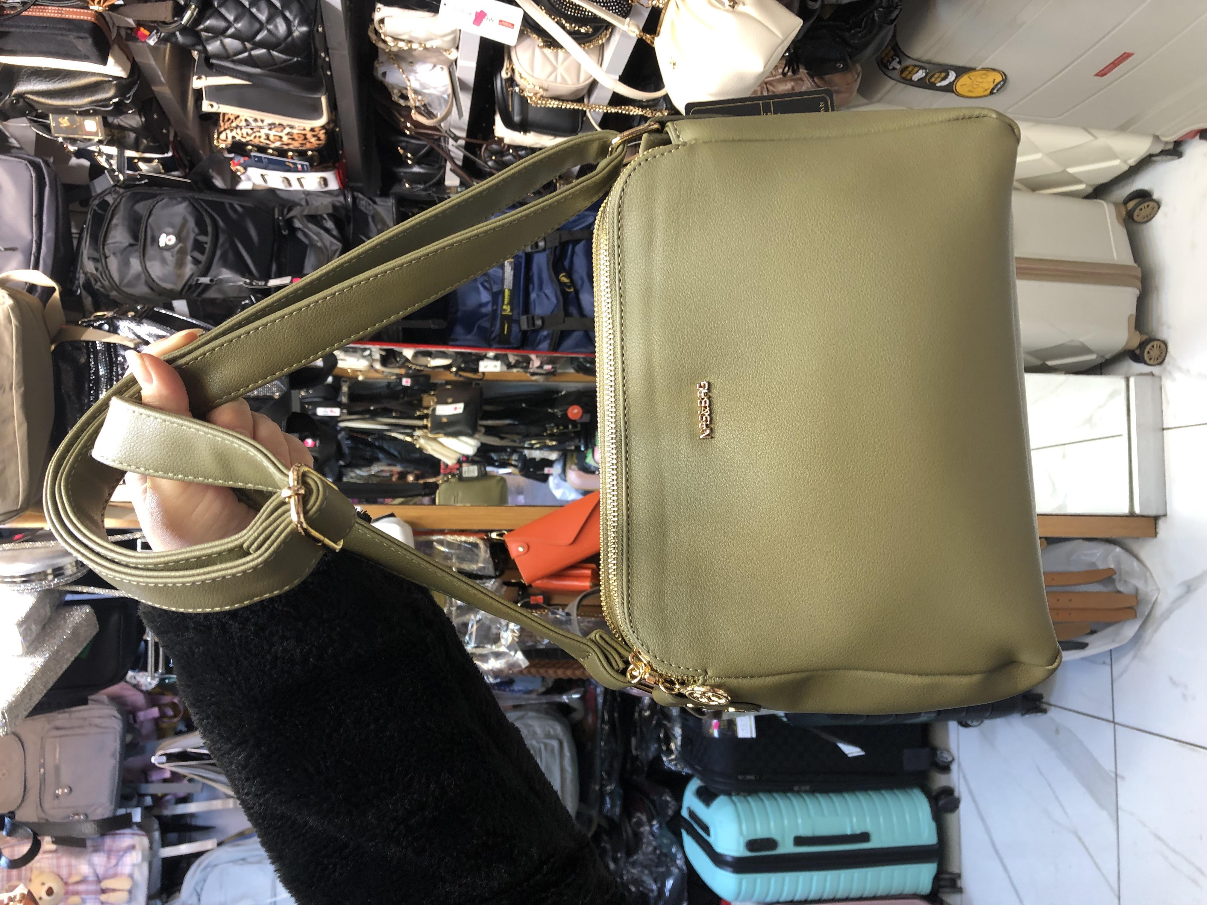 Yeşil Postacı çok gözlü yumuşak deri nas bags ebat 27cm20 