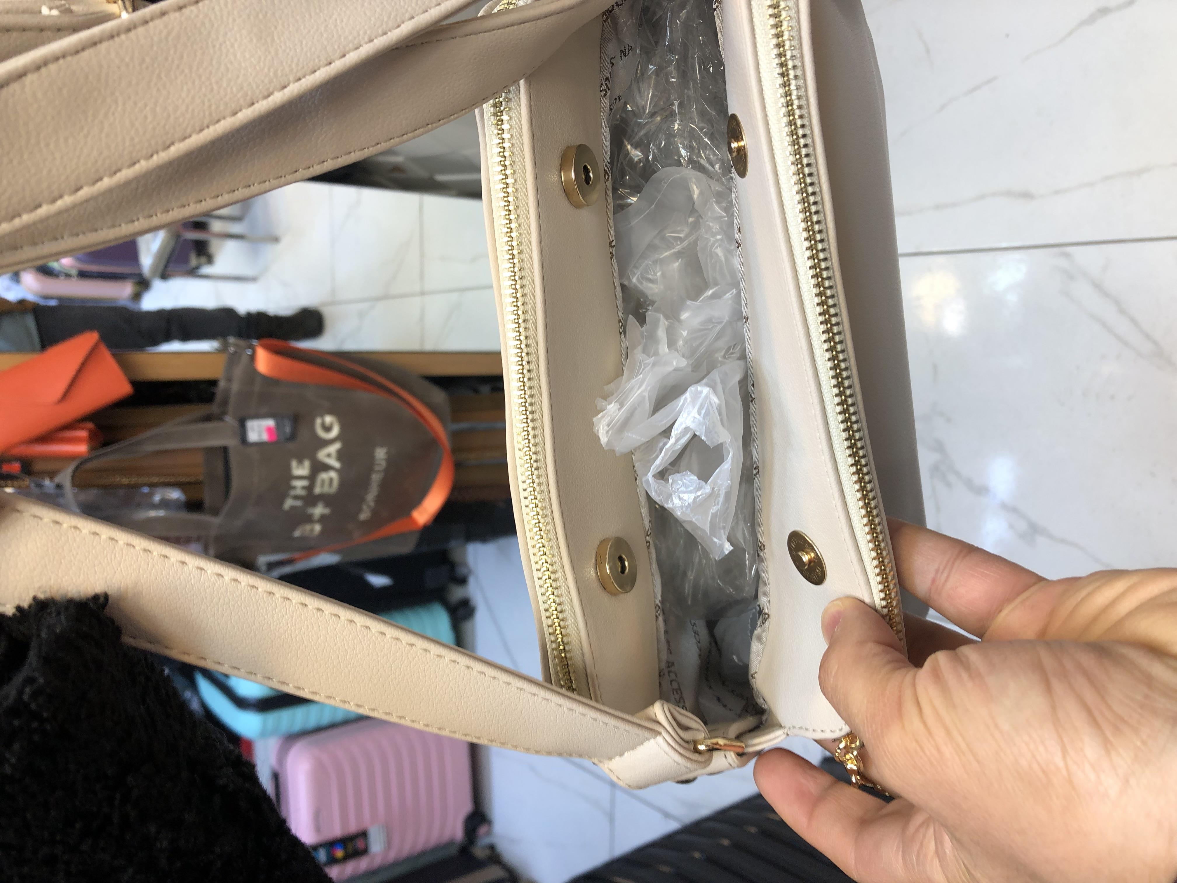 Beyaz Postacı çok gözlü yumuşak deri nas bags ebat 27cm20 