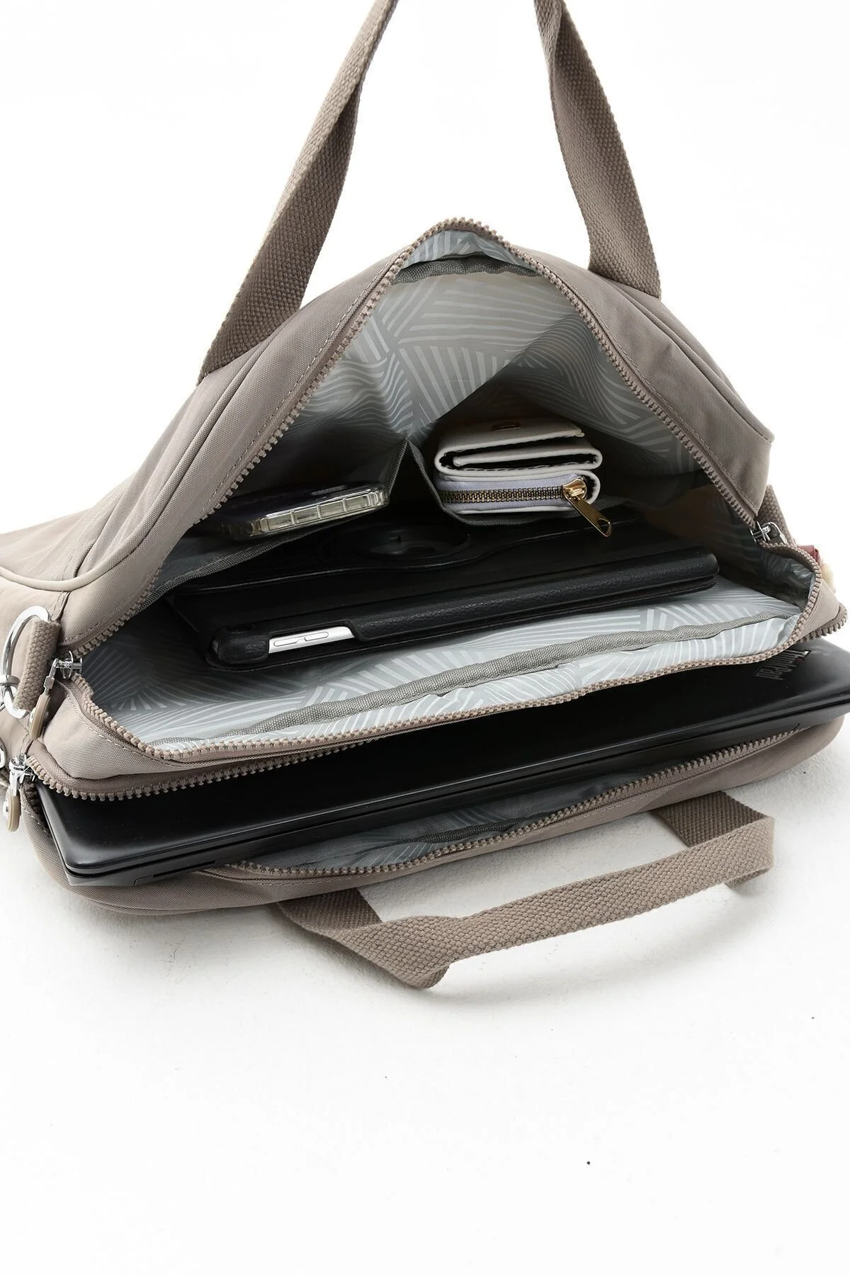Sanmorris Unisex klinkır kumaş suya dayanıklı laptop bölmeli ayarlanabilir çapraz ve el askılı evrak ve laptop çantası f