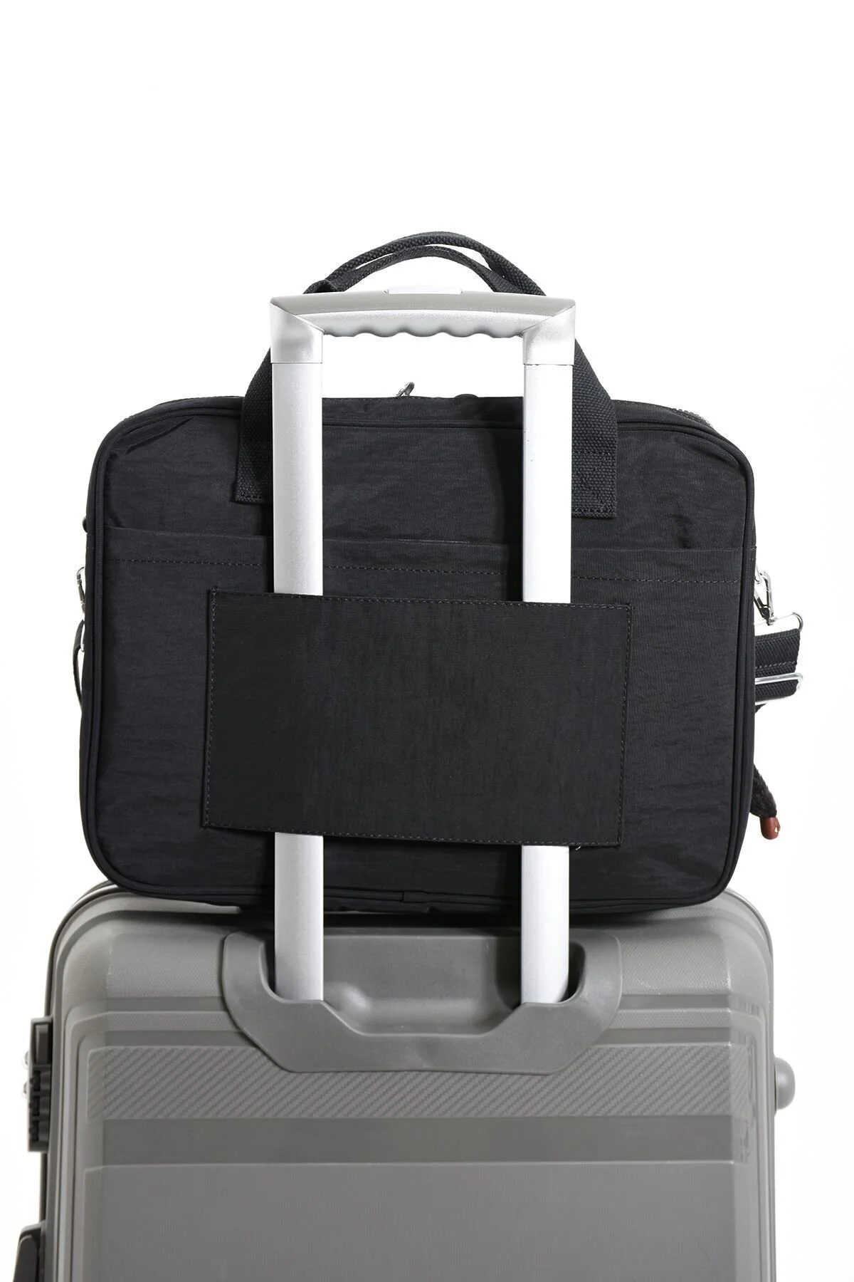 Sanmorris Unisex klinkır kumaş suya dayanıklı laptop bölmeli ayarlanabilir çapraz ve el askılı evrak ve laptop çantası f