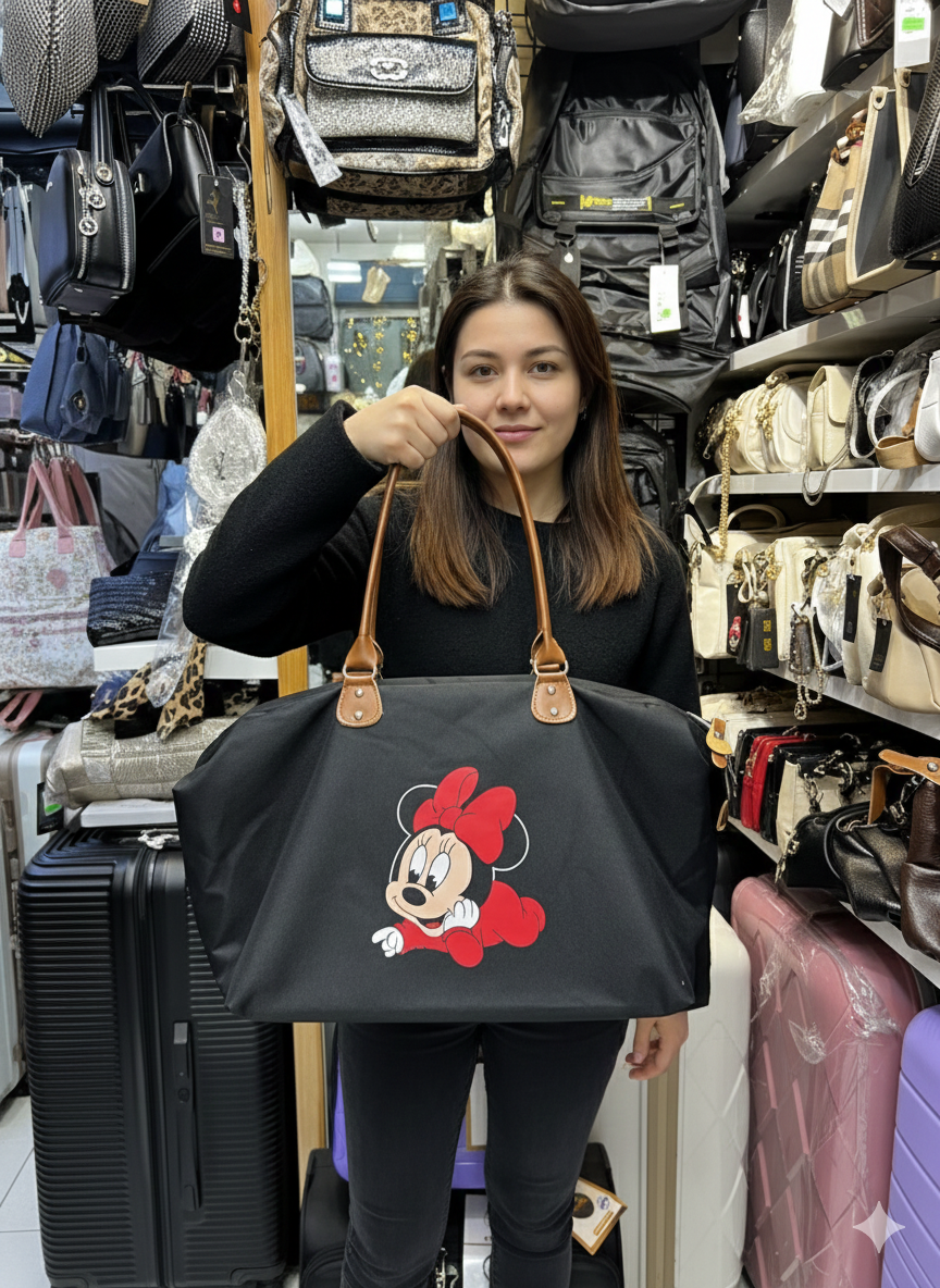 Siyah büyük çanta miki 55cm35cm